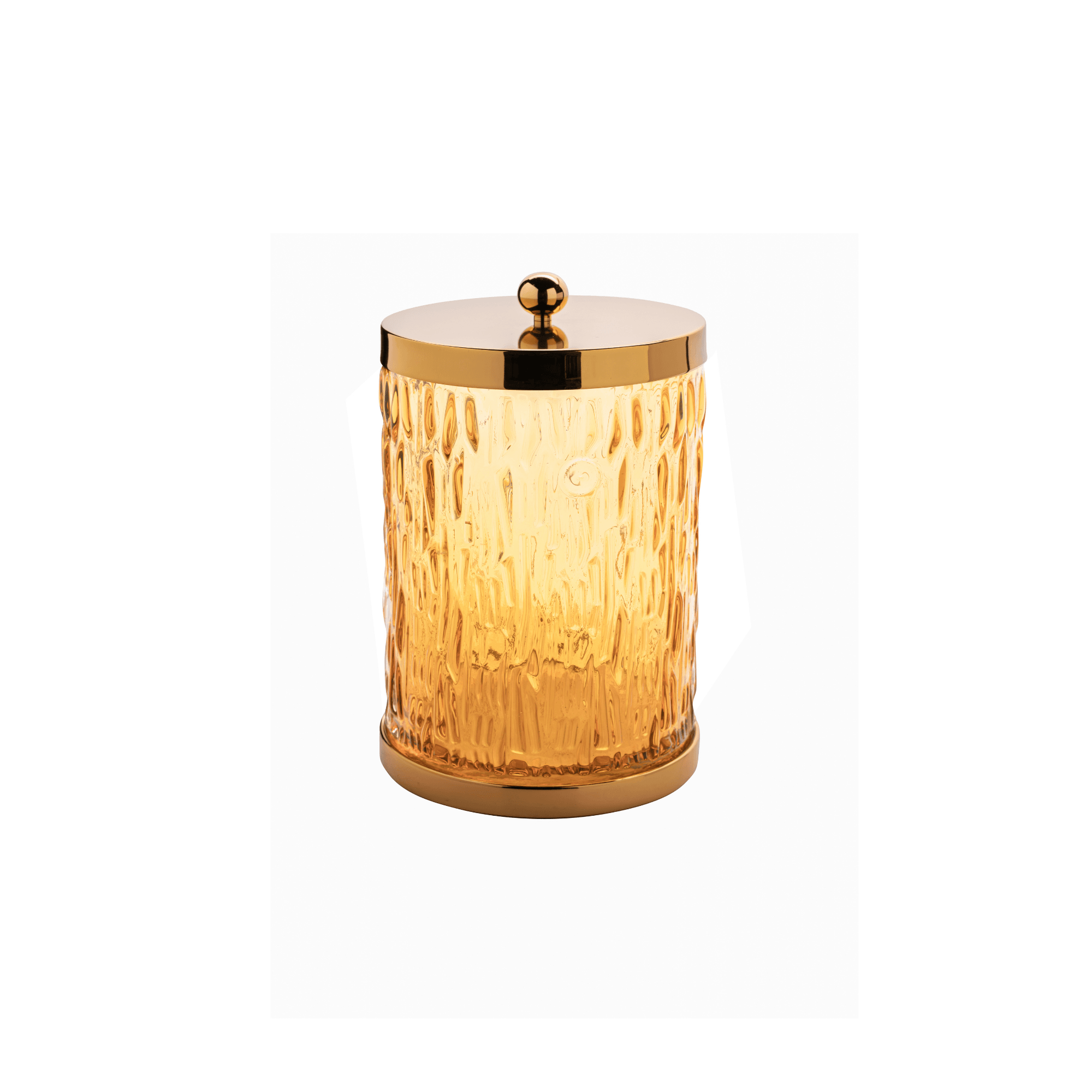 Wave Amber Camlı Banyo Çöp Kovası Altın Rengi