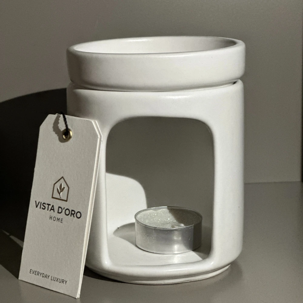 Seramik 2 parça Buhurdanlık Krem