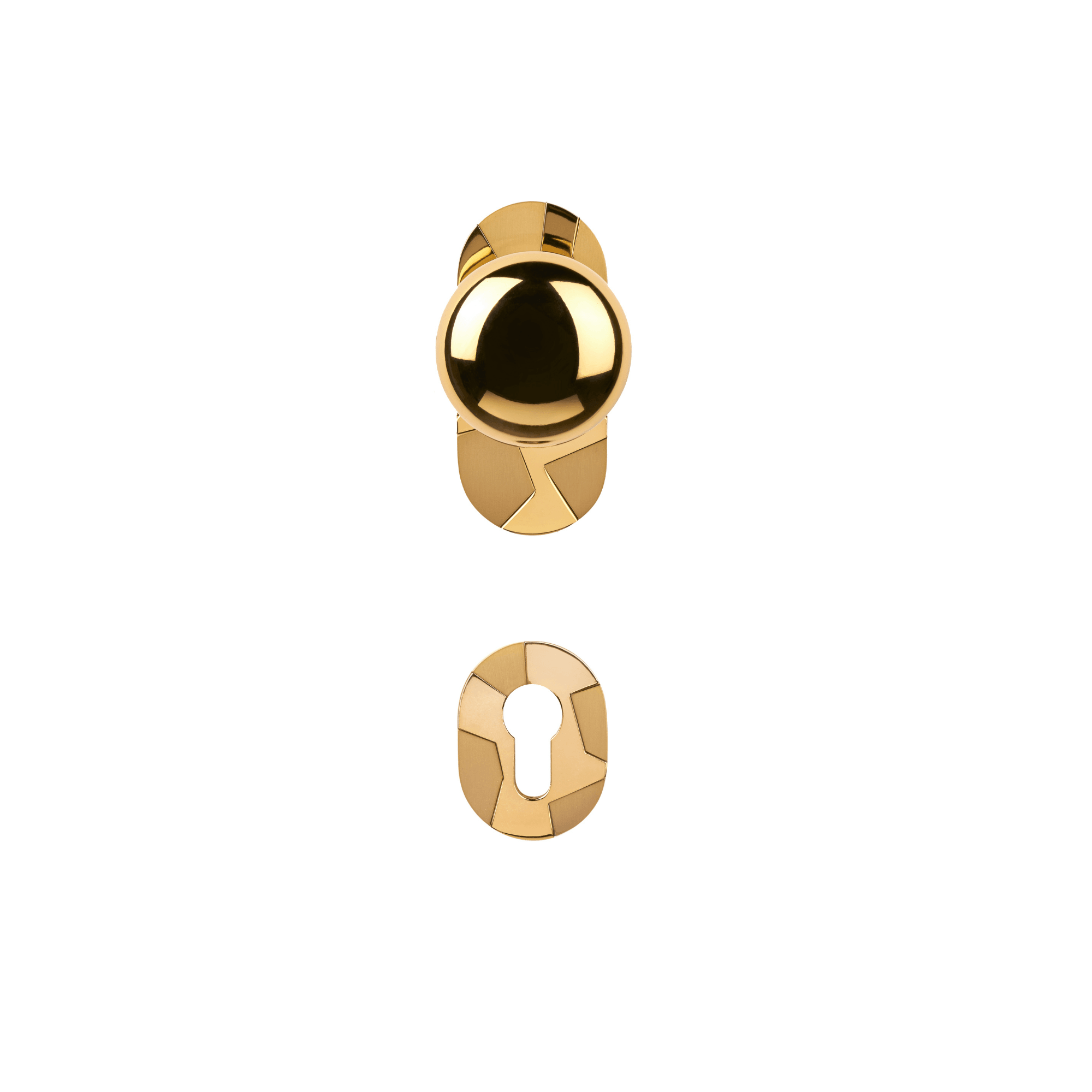 Side Door Knob on Safari Backplate Gold-Satin Gold