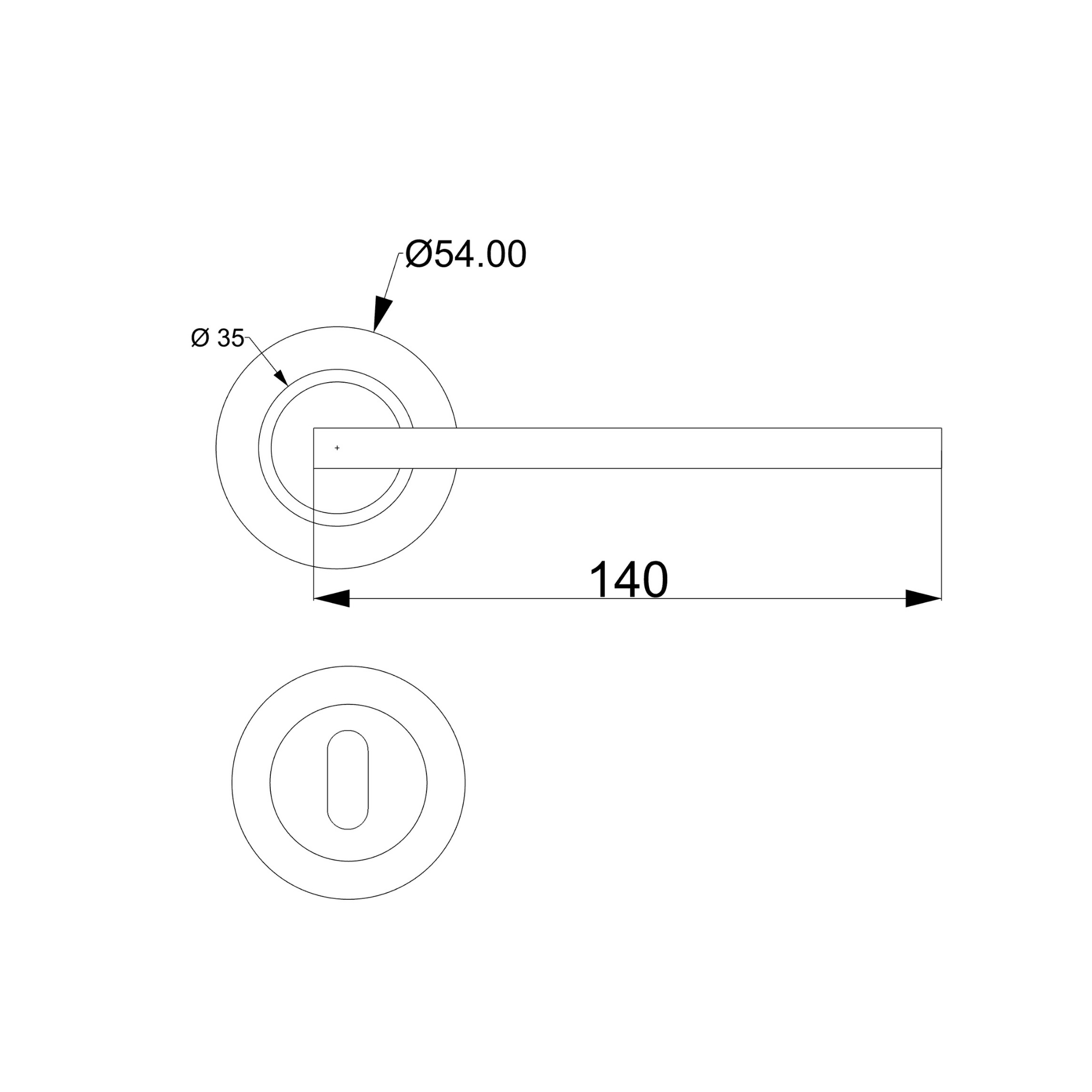 Intersection Door Handle on Rose Brass Oxide