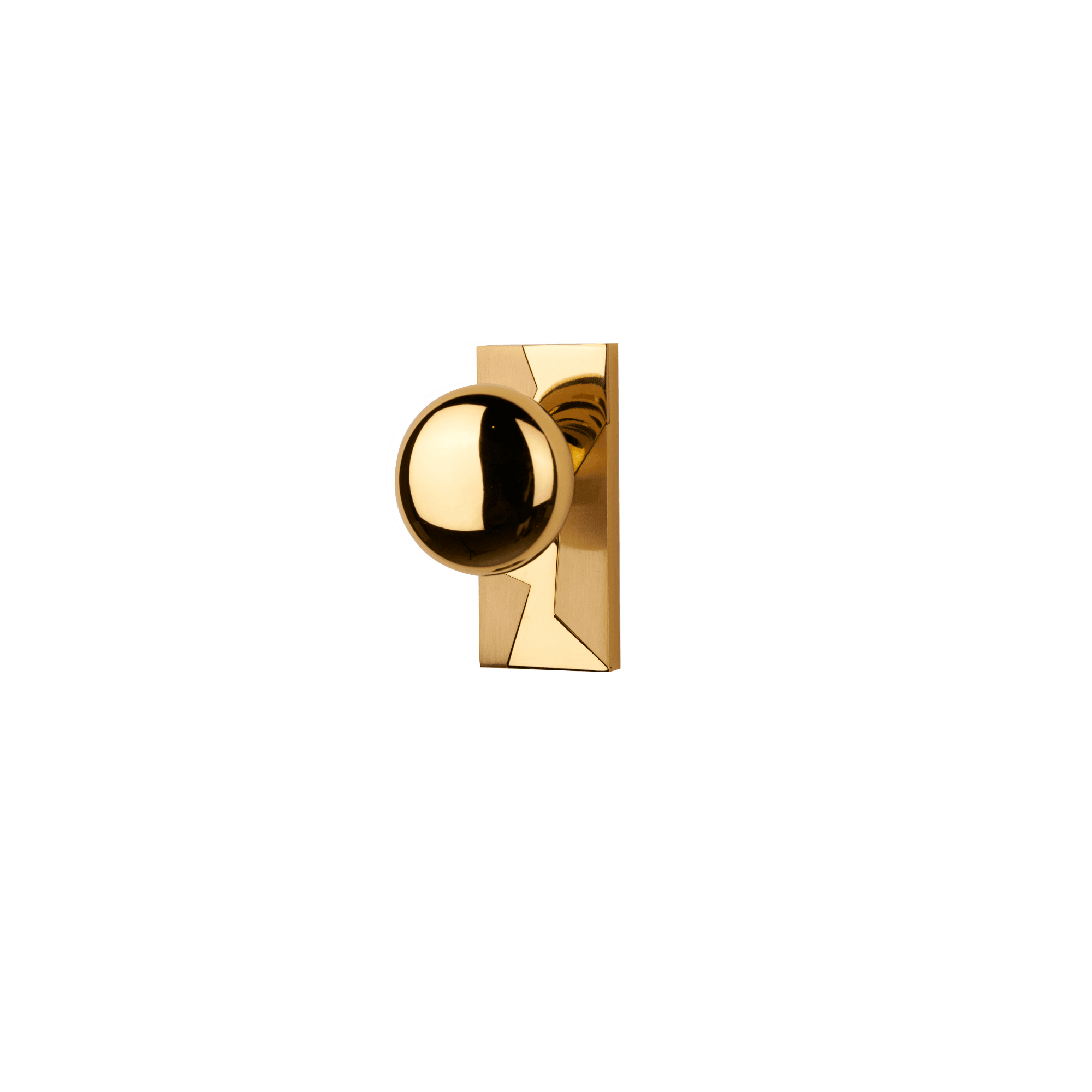 Side Door Knob on Rectangular Safari Backplate Gold-Satin Gold