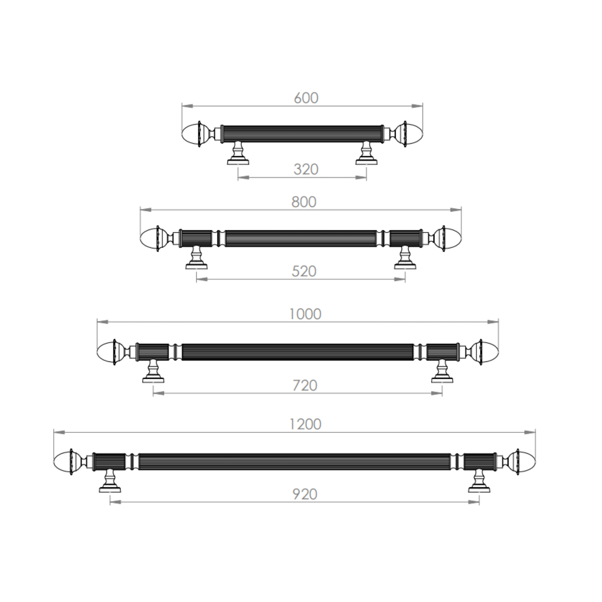 Kozalaklı Çekme Kol Altın Renk Boru Çapı:40 mm