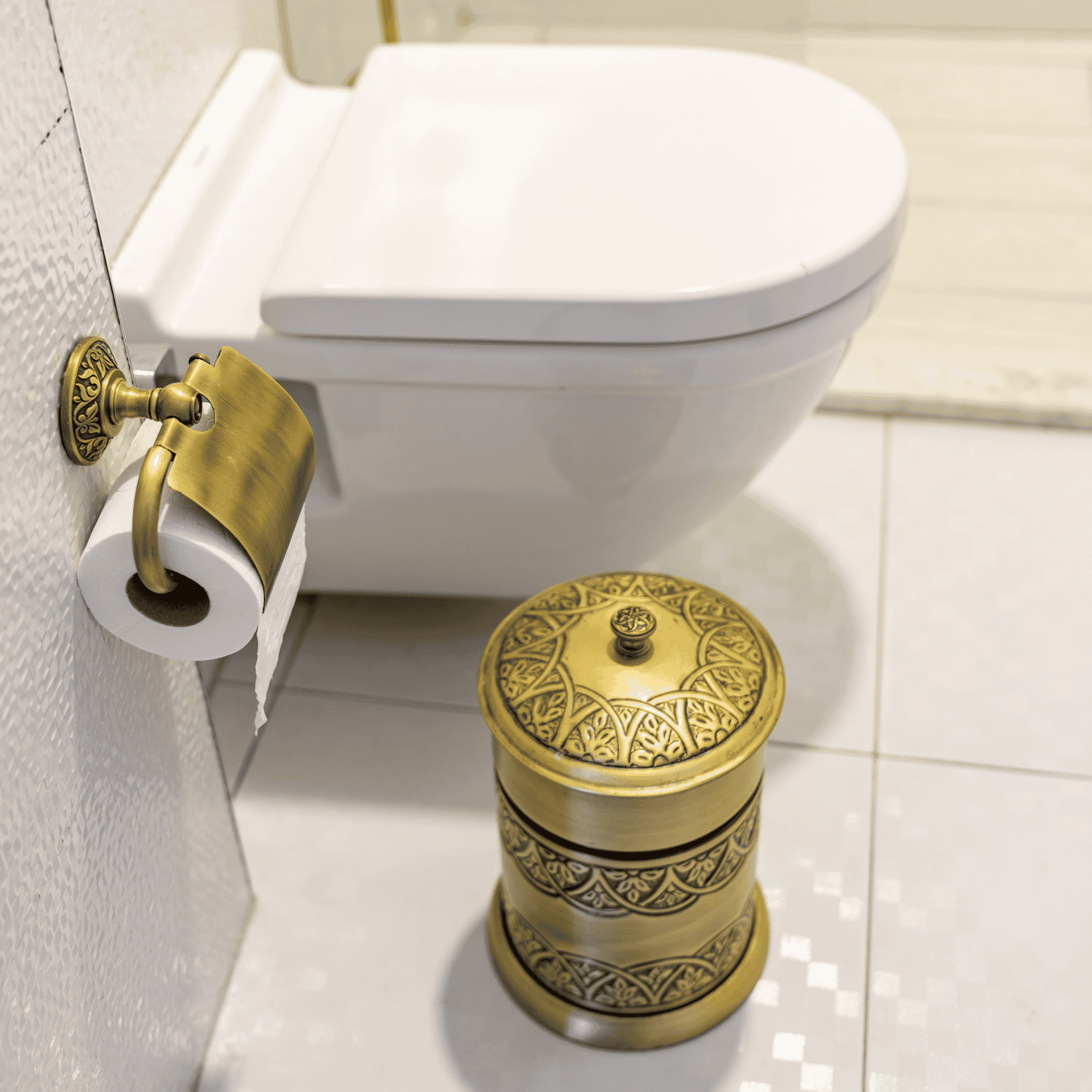 Blossom Toilet Paper Holder Brass Oxide