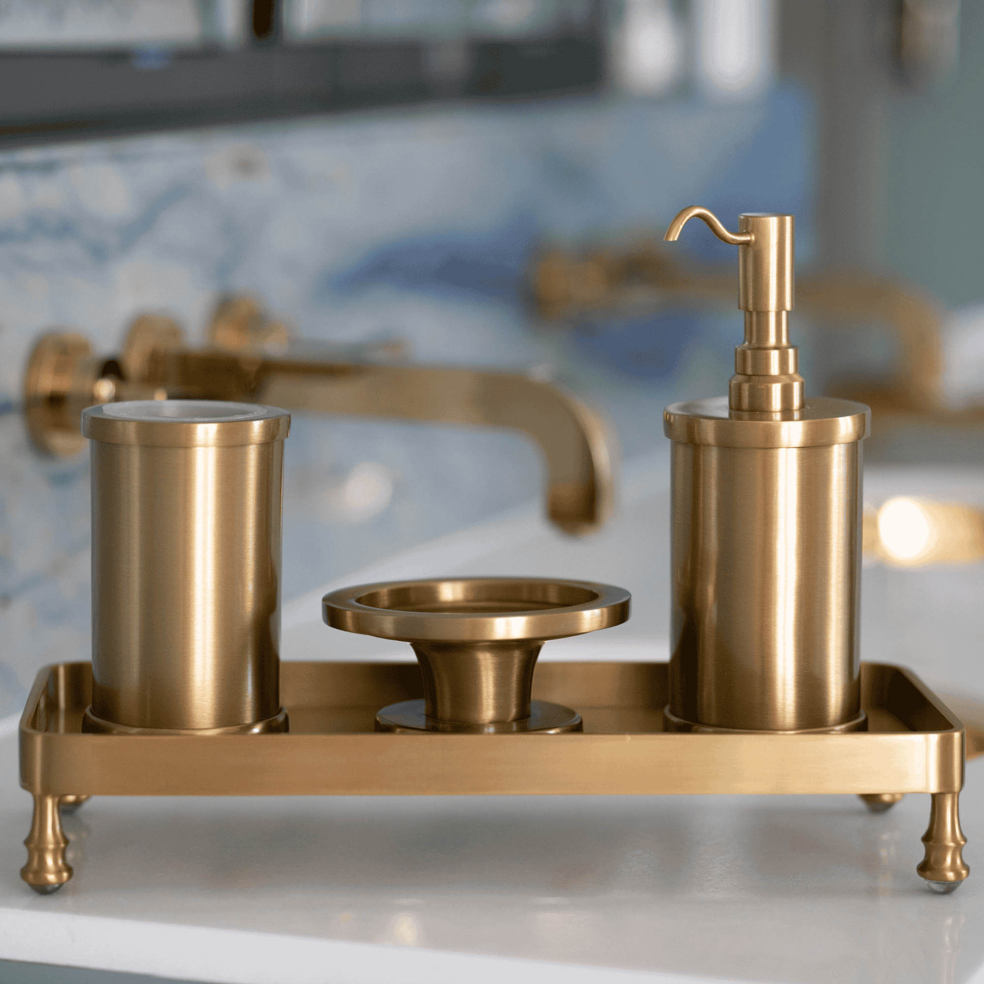 Bella Saten Altın Banyo Seti