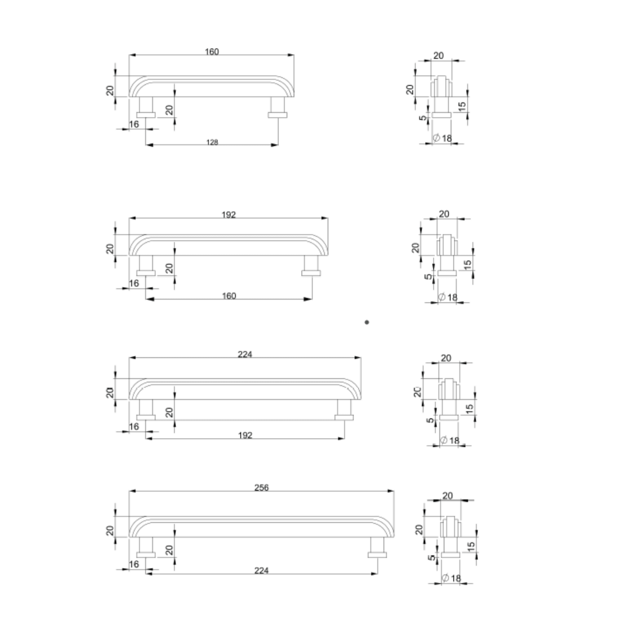 Kanallı Drawer Handle Dark Brass Oxide