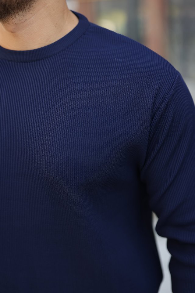 Erkek Selanik Örme Bisiklet Yaka Triko