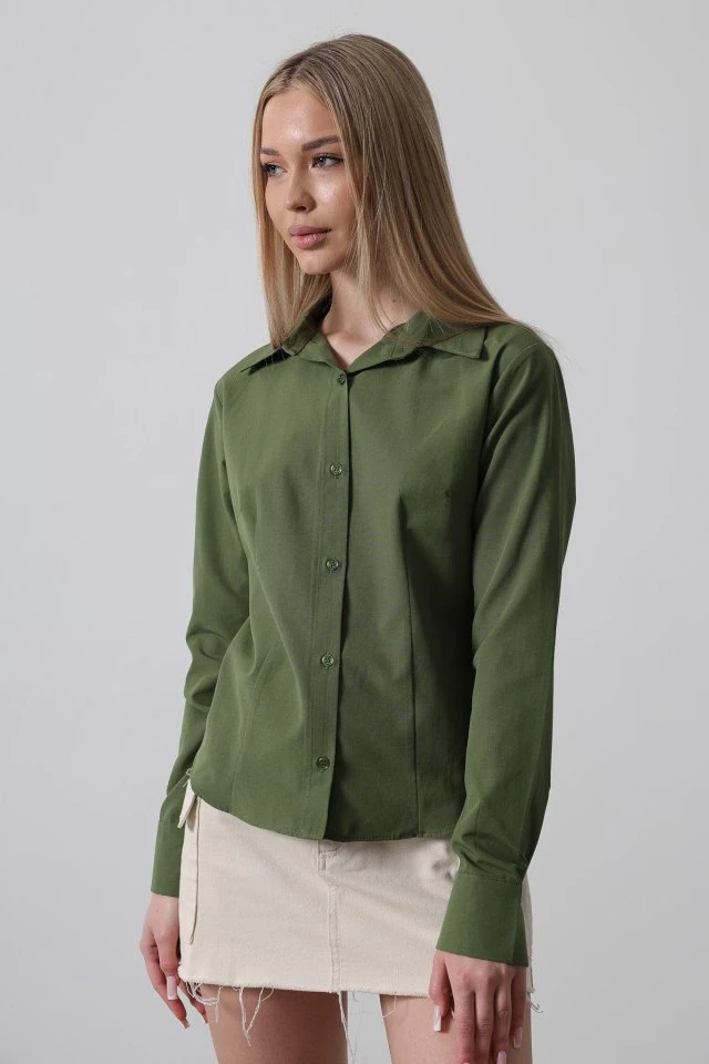 Basic Gömlek - Koyu Haki