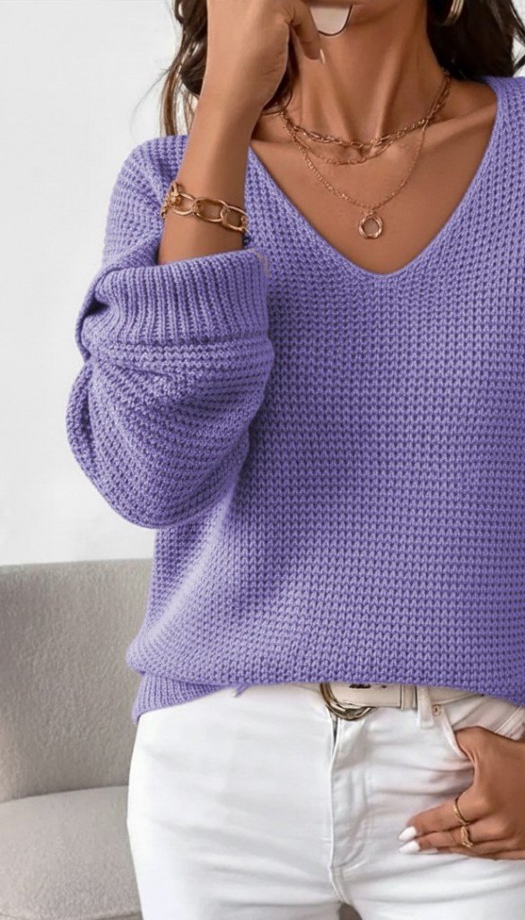 Kadın Uzun Kollu V Yakalı Düğmeli Triko Bluz