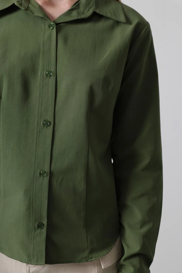 Basic Gömlek - Koyu Haki