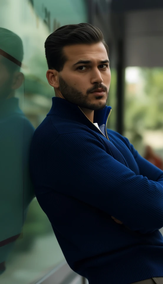 Erkek Balıkçı Zip Yaka Uzun Kollu Triko