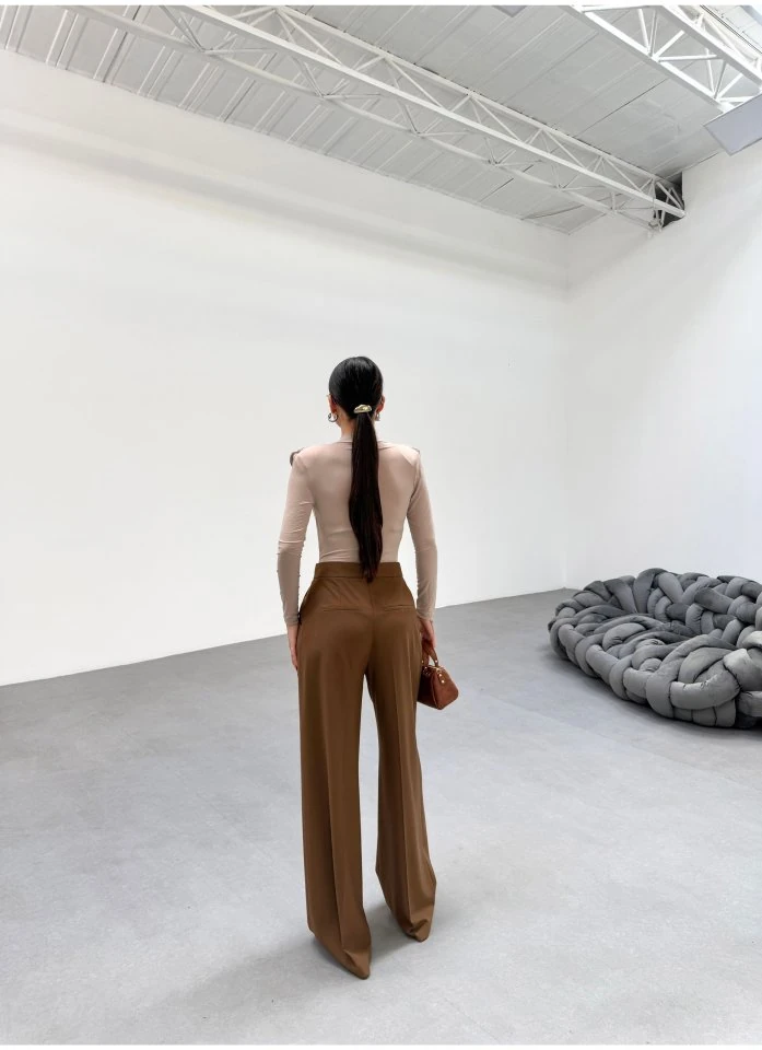 230 Gr Poly Viscose Full Lycra Pi̇leli̇ Palazzo Pantolon