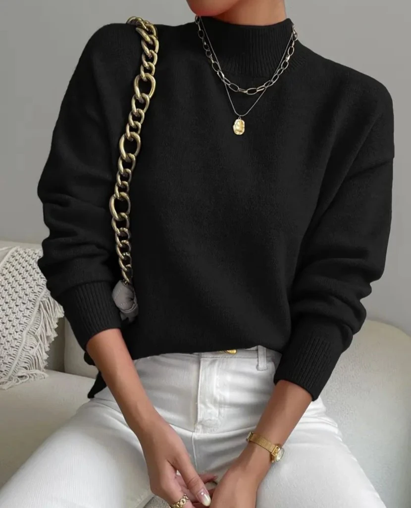 Kadın Uzun Kollu Balıkçı Yaka Triko Bluz