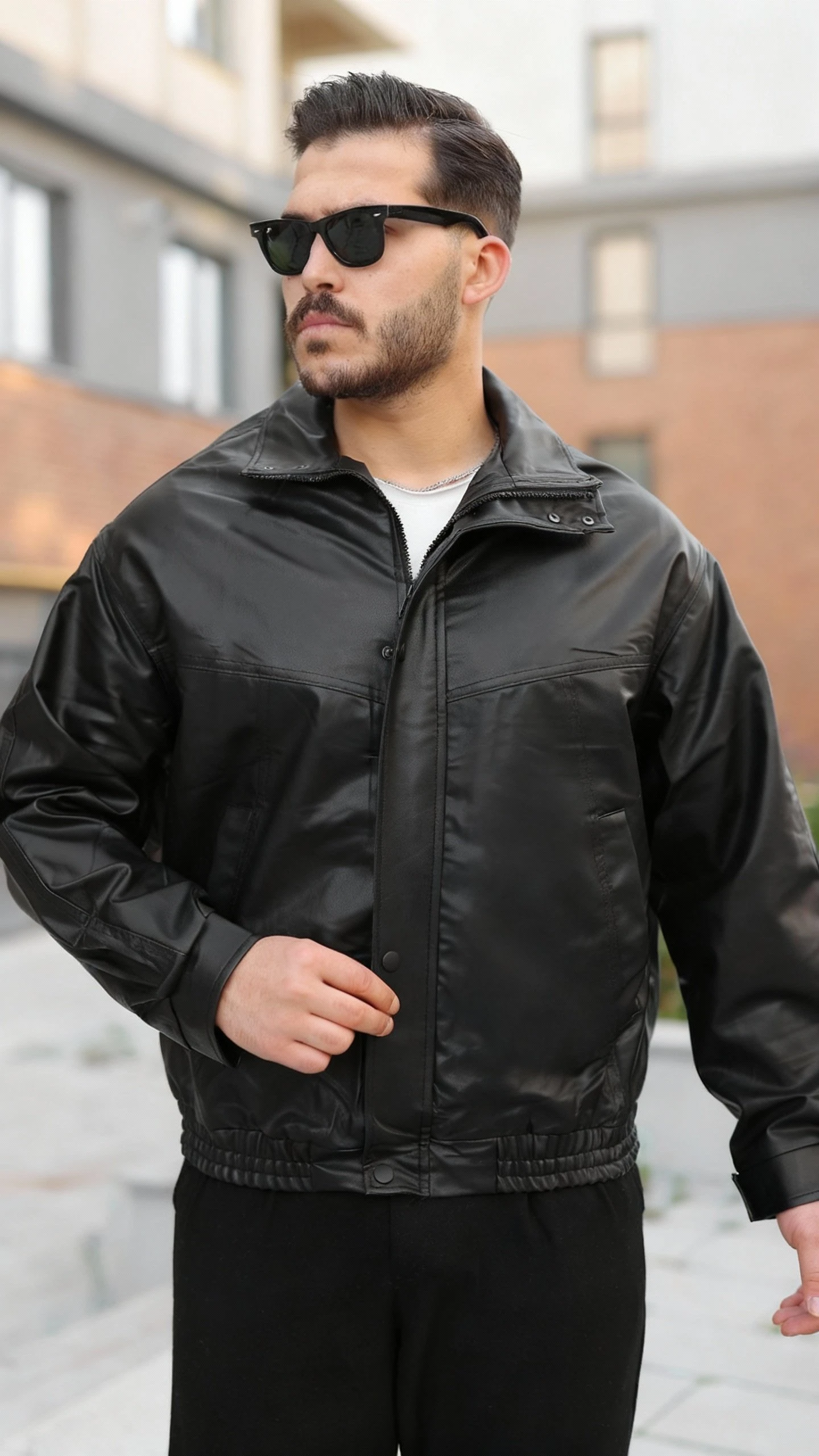 Erkek Içi Astarlı Oversize Deri Ceket