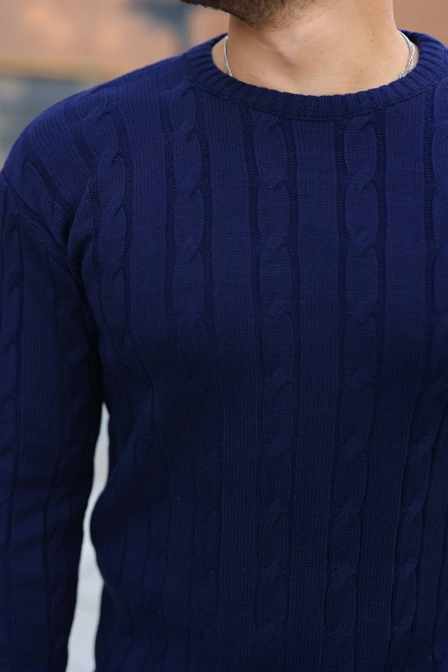 Erkek örgü Desen Bisiklet Yaka Kazak