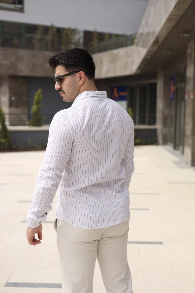 Erkek çizgi Desenli Gömlek