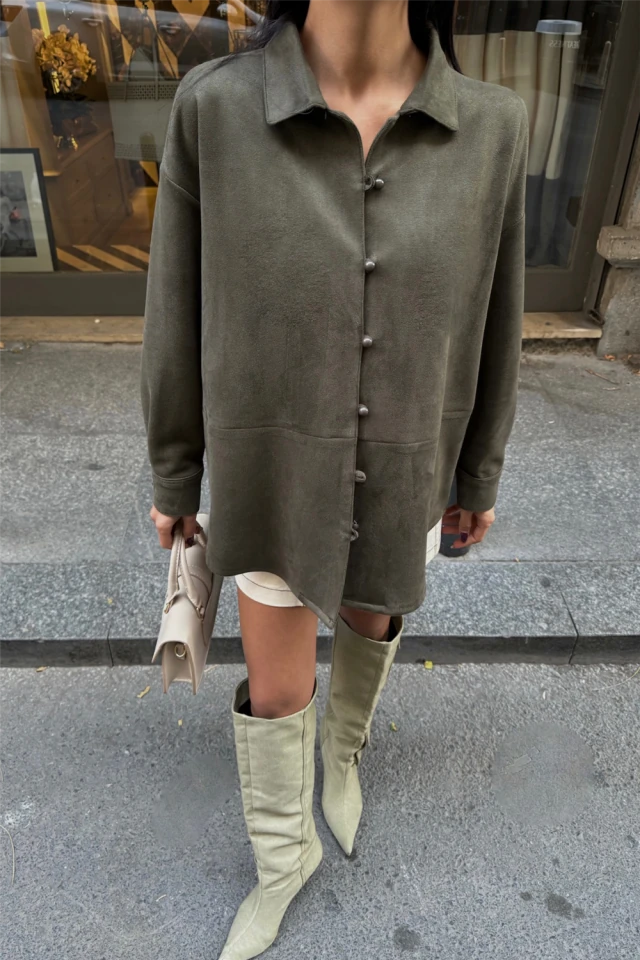 SÜET GÖMLEK - Haki