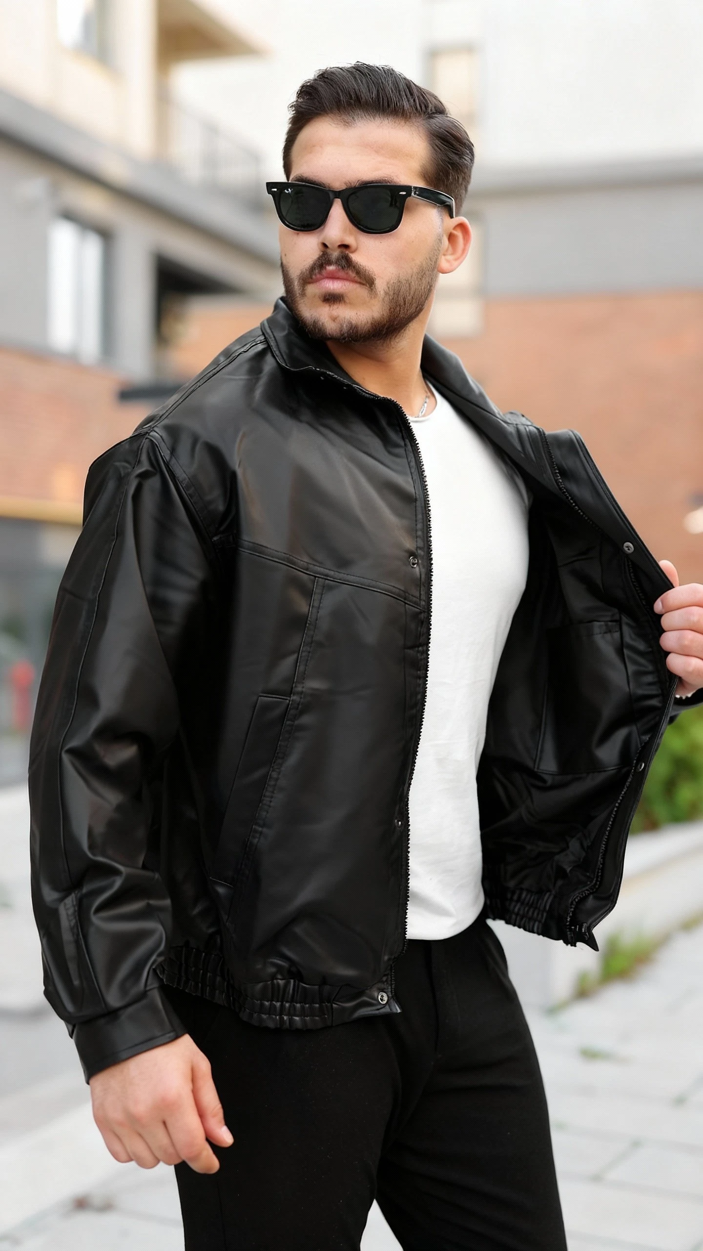 Erkek Içi Astarlı Oversize Deri Ceket