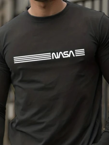 Erkek Uzun Kollu Bisiklet Yaka Viskon Sweat