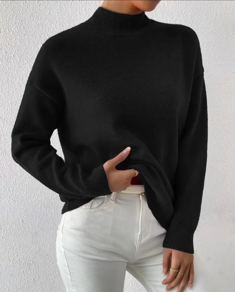 Kadın Uzun Kollu Balıkçı Yaka Triko Bluz