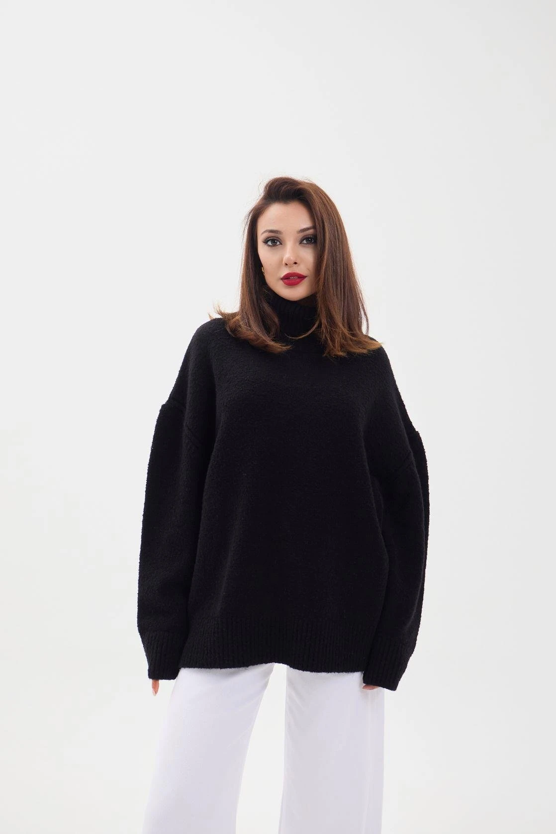 43151 TRİKO BALIKÇI SALAŞ KAZAK-SİYAH