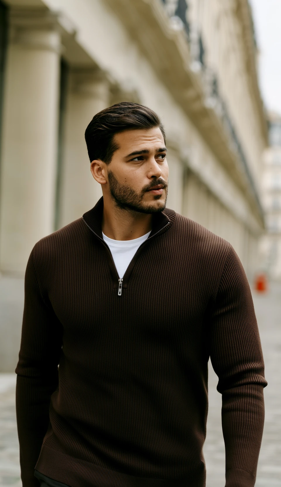 Erkek Balıkçı Zip Yaka Uzun Kollu Triko