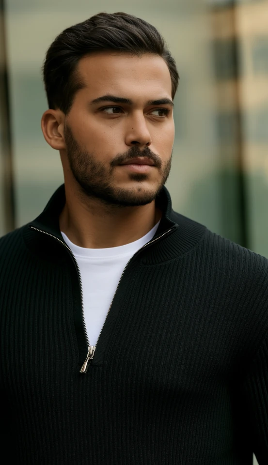 Erkek Balıkçı Zip Yaka Uzun Kollu Triko