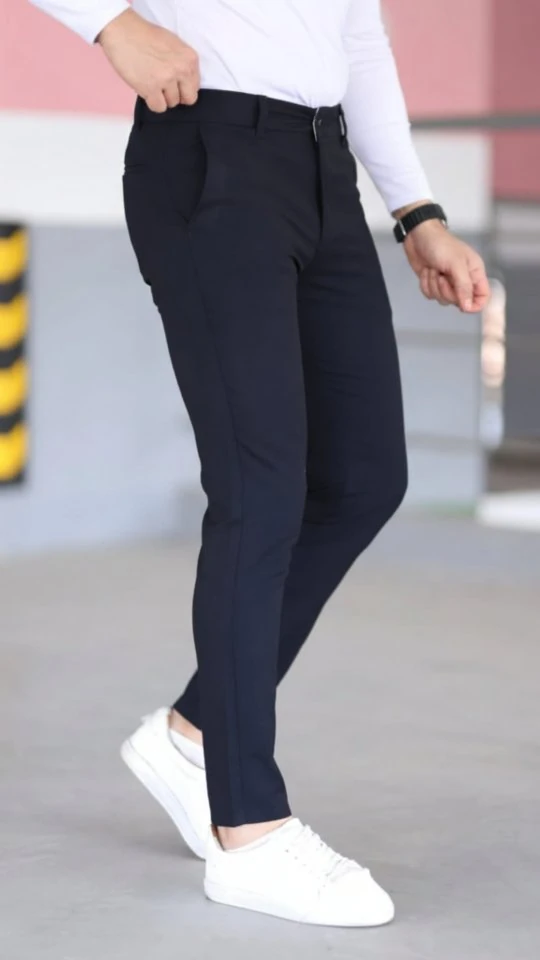 Erkek Slim Fit Likralı Gabardin Pantolon