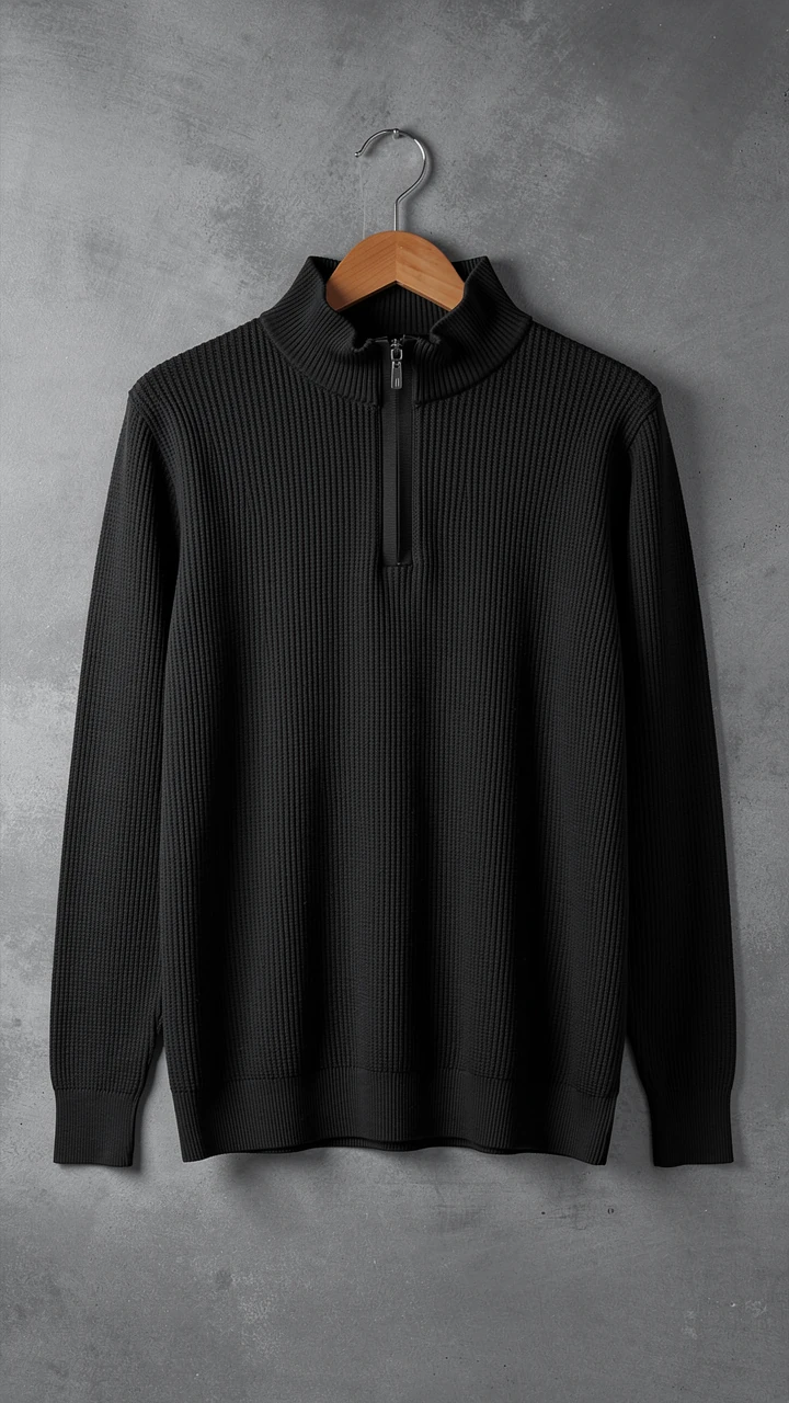 Erkek Balıkçı Zip Yaka Uzun Kollu Triko