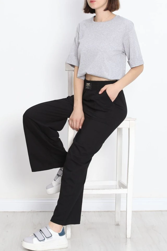 Büyük Beden Duble Kol Tişört Gri  