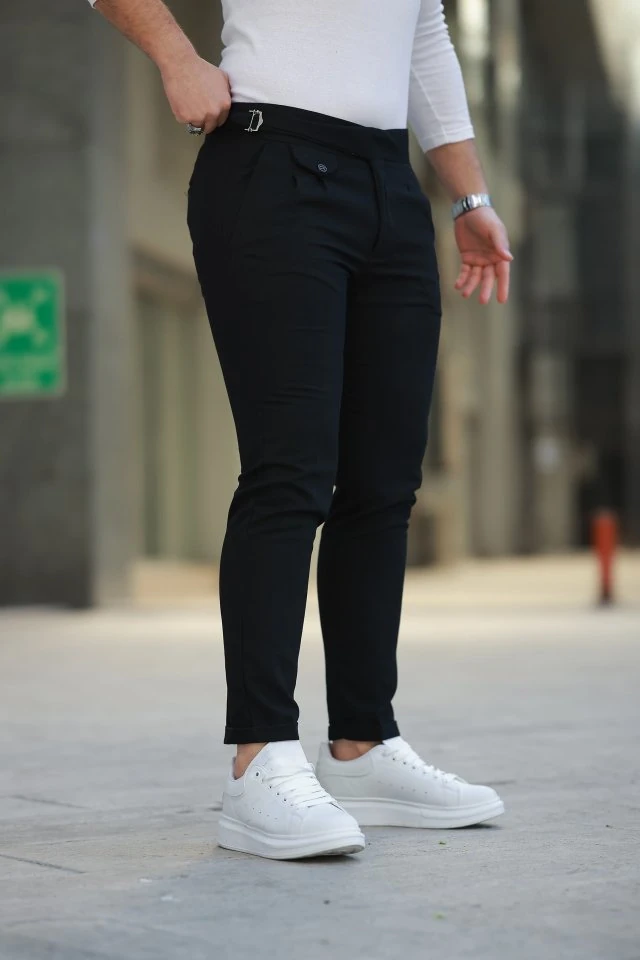 Erkek Bel Toka Detaylı Pileli Pantolon