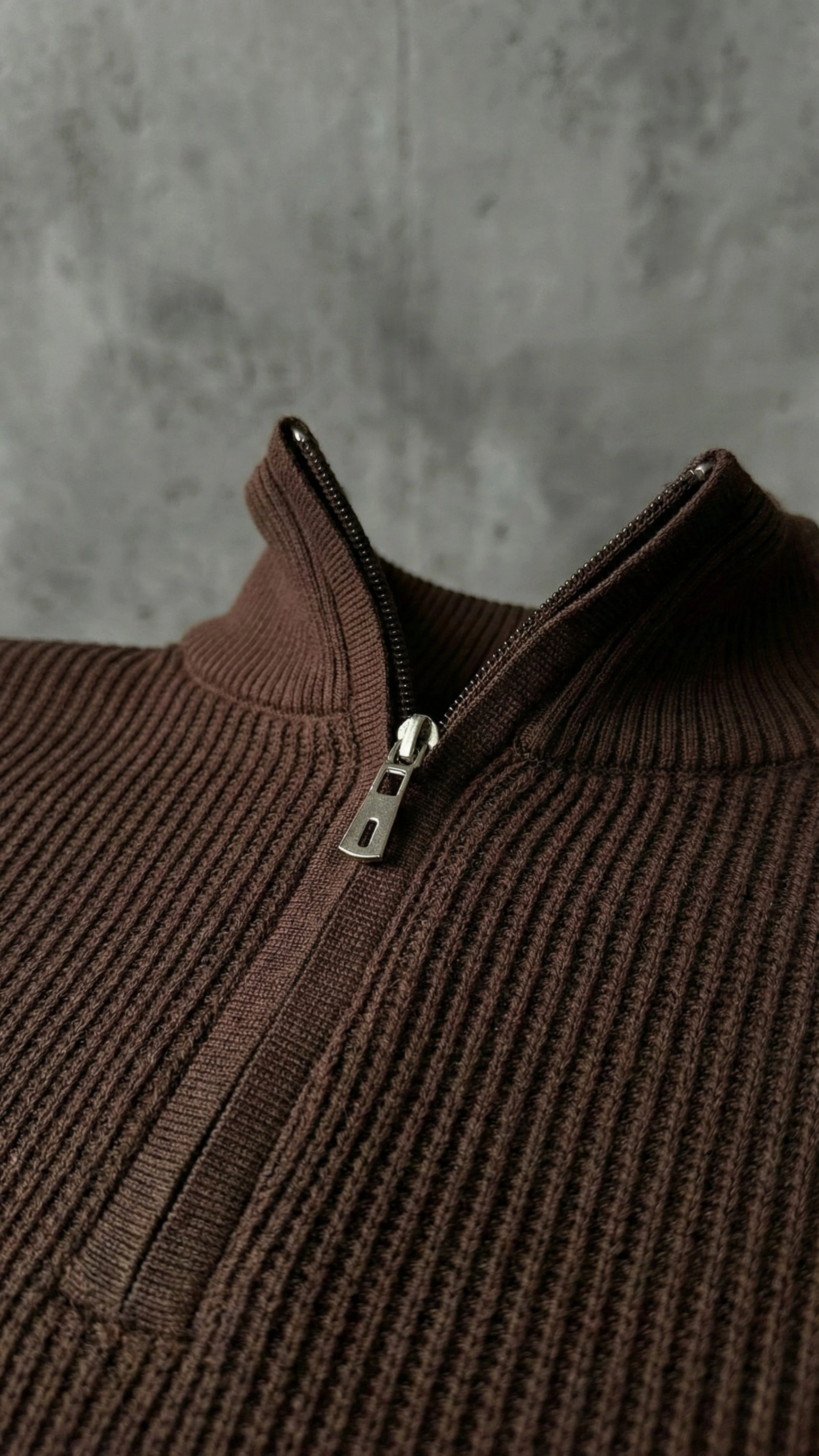 Erkek Balıkçı Zip Yaka Uzun Kollu Triko