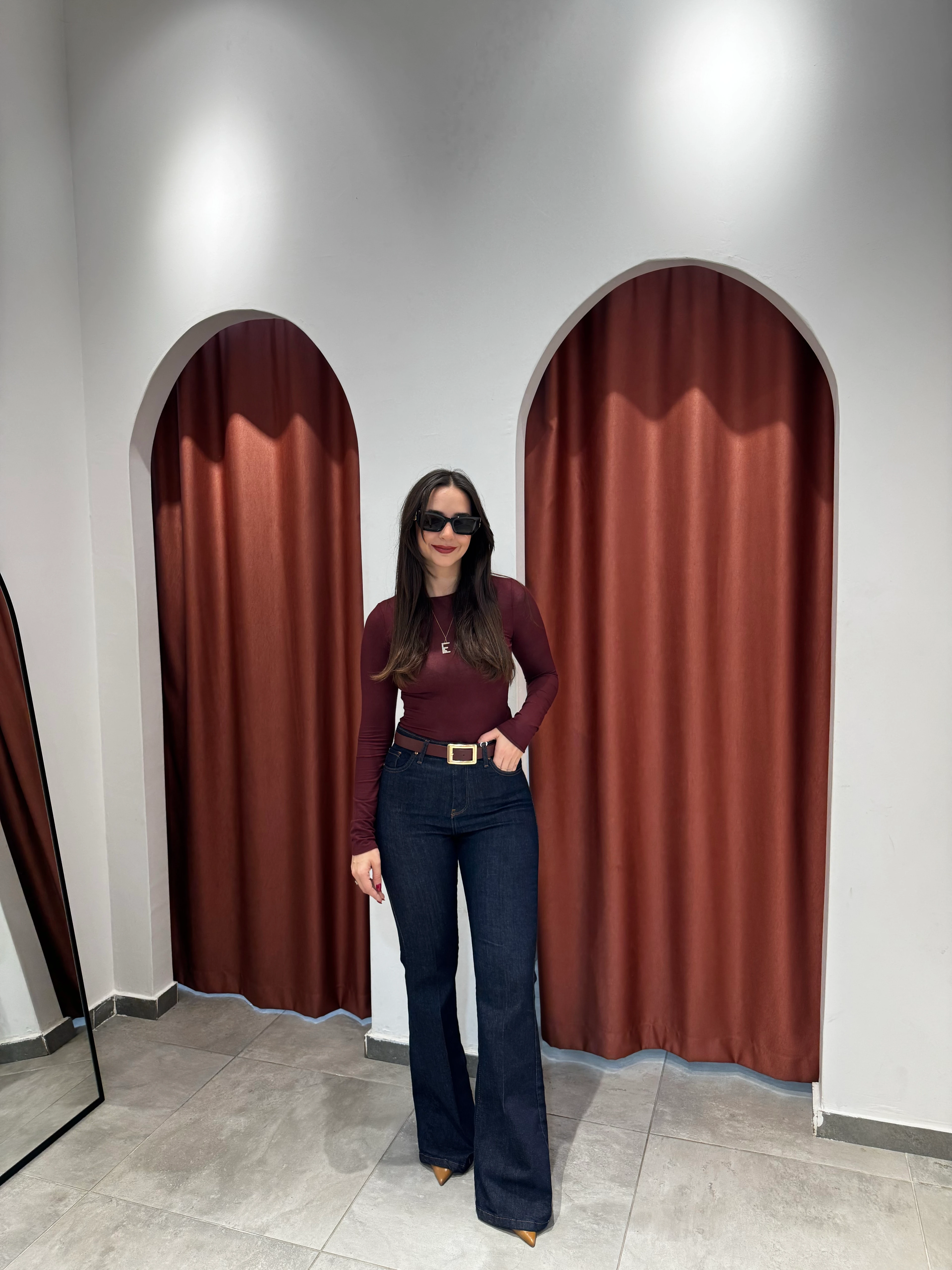 Koyu Mavi İspanyol Jean image