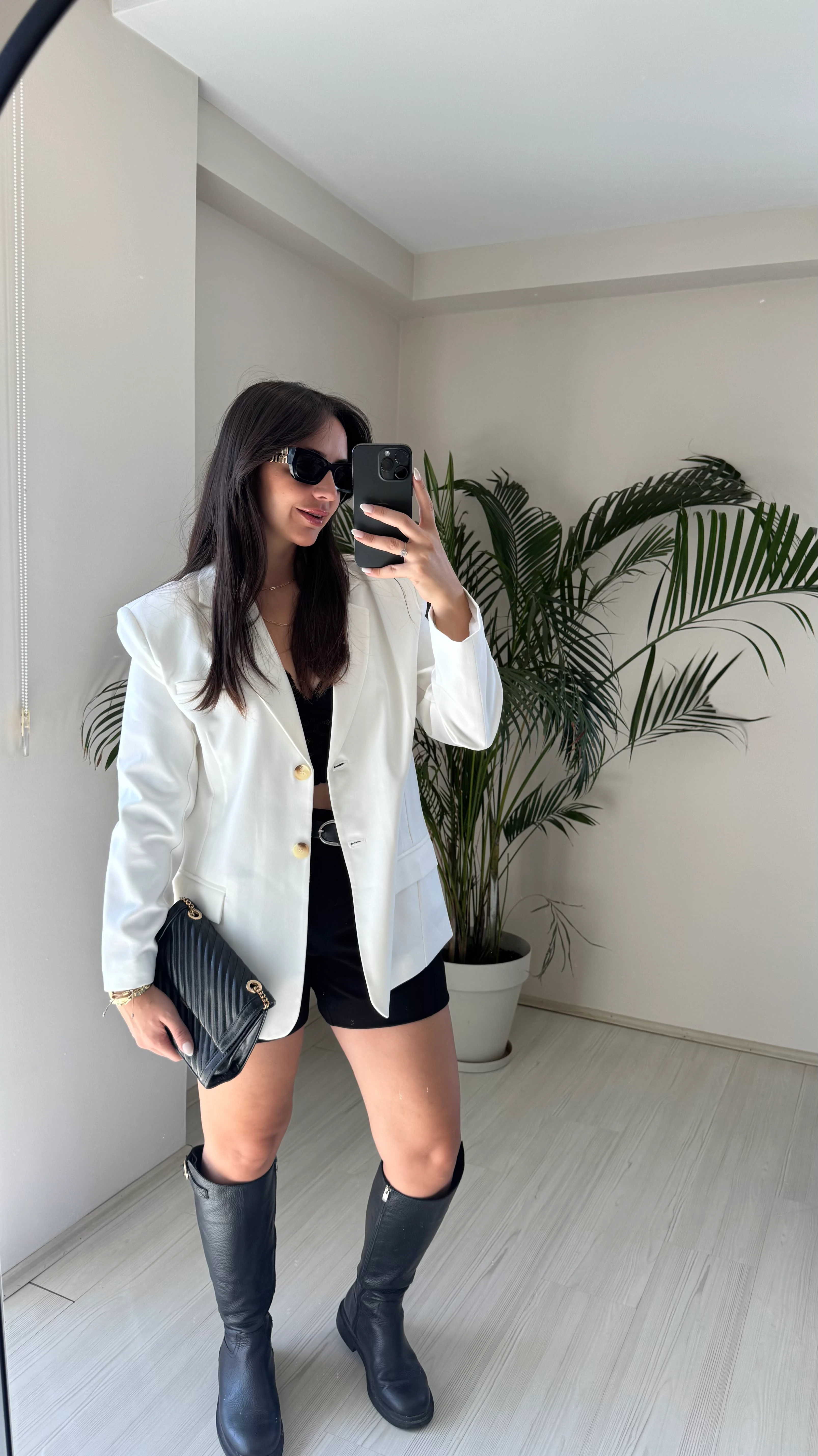 Poliviskon Ceket Beyaz