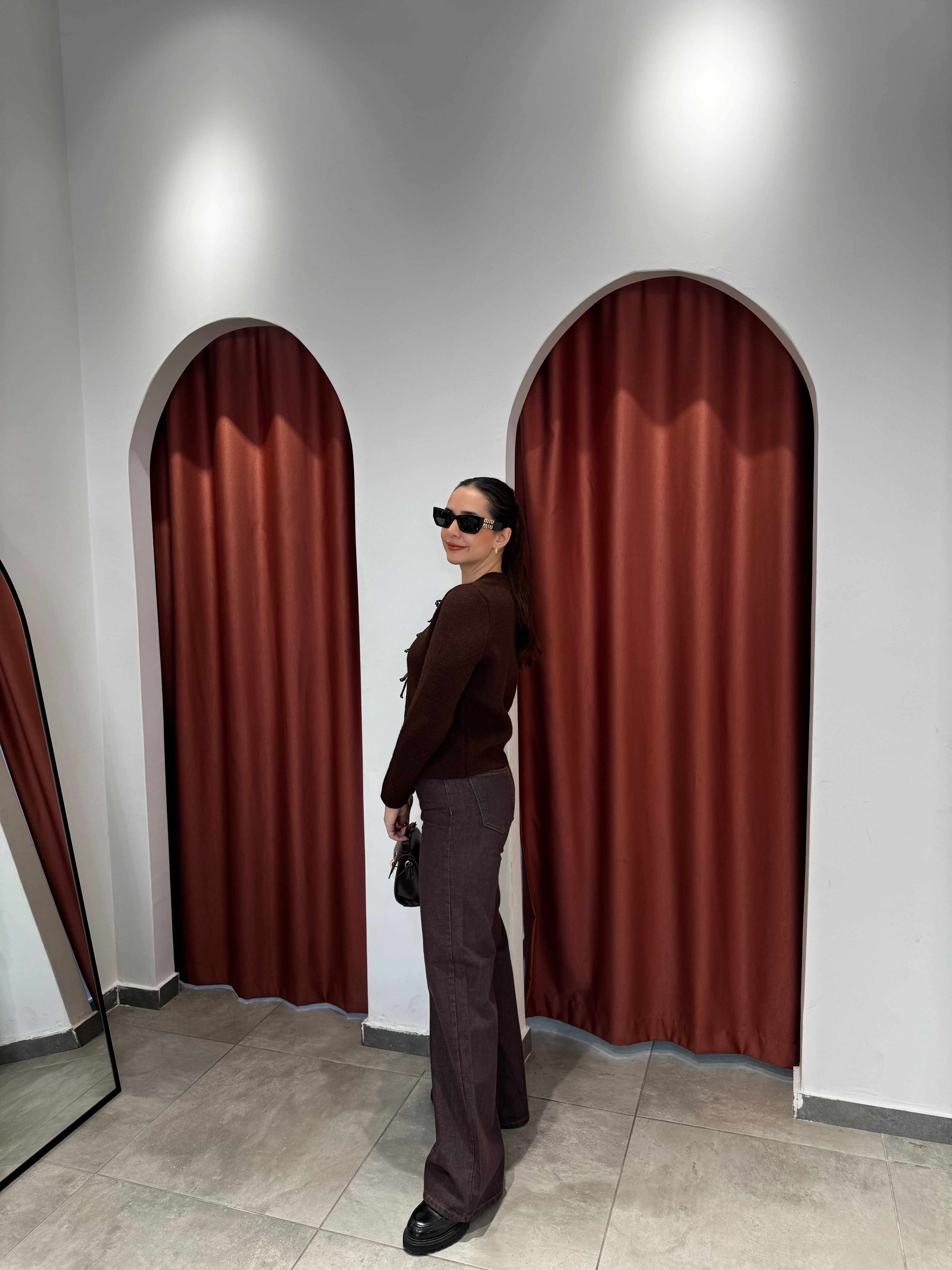 Geniş Kalıp Kahve Jean