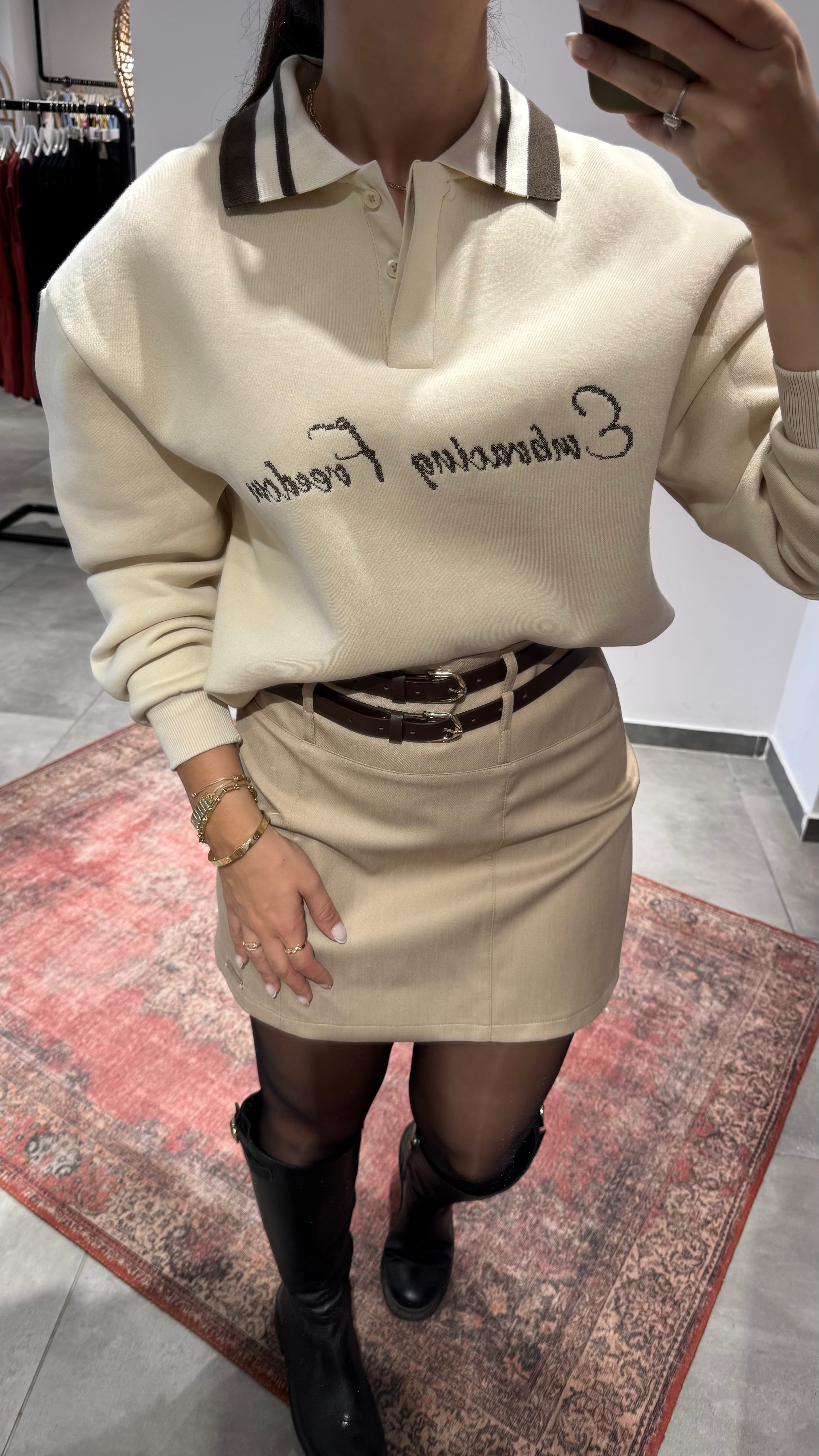 Bej Polo Sweat