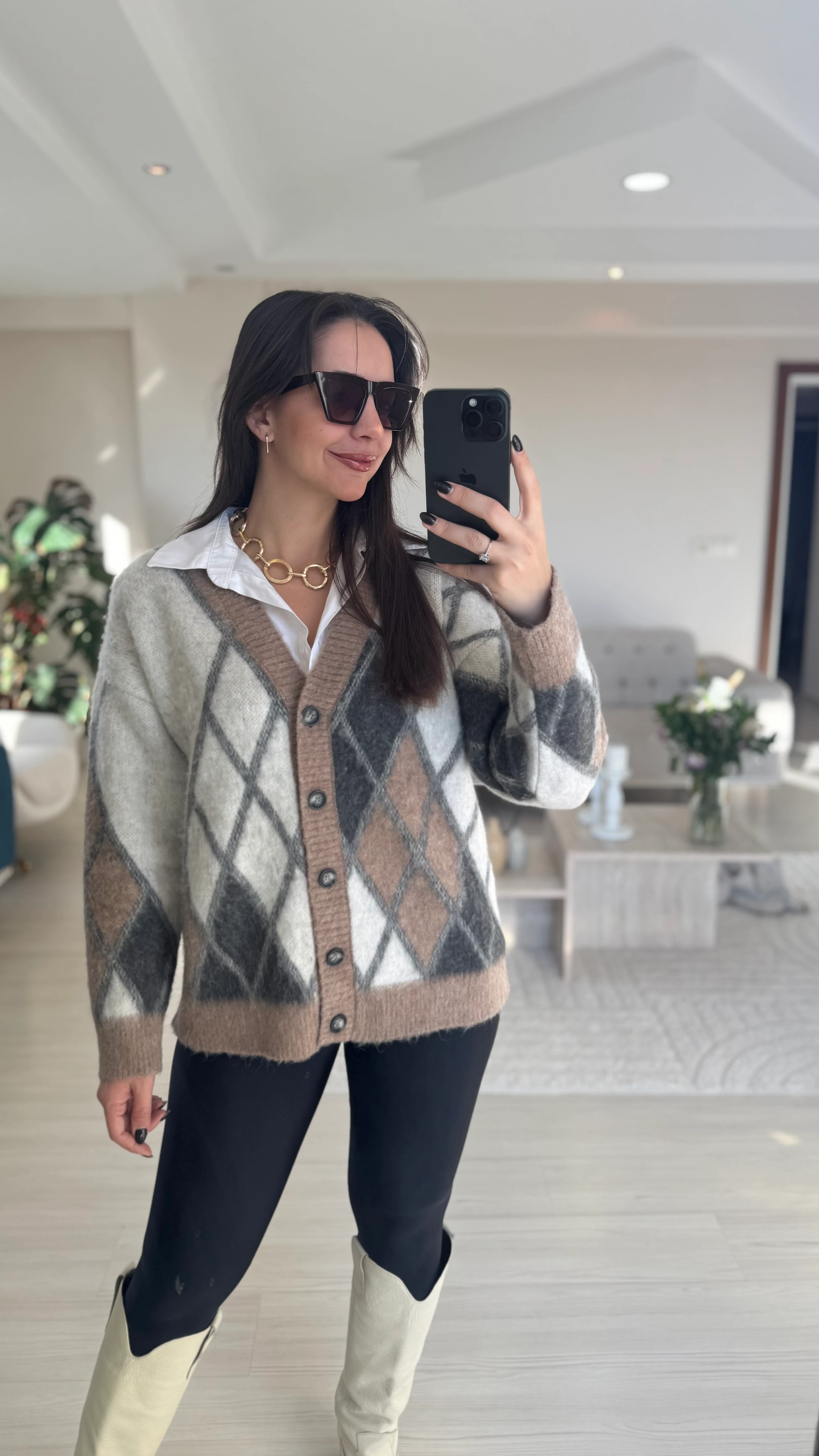 Baklava Desen Vizon Hırka image