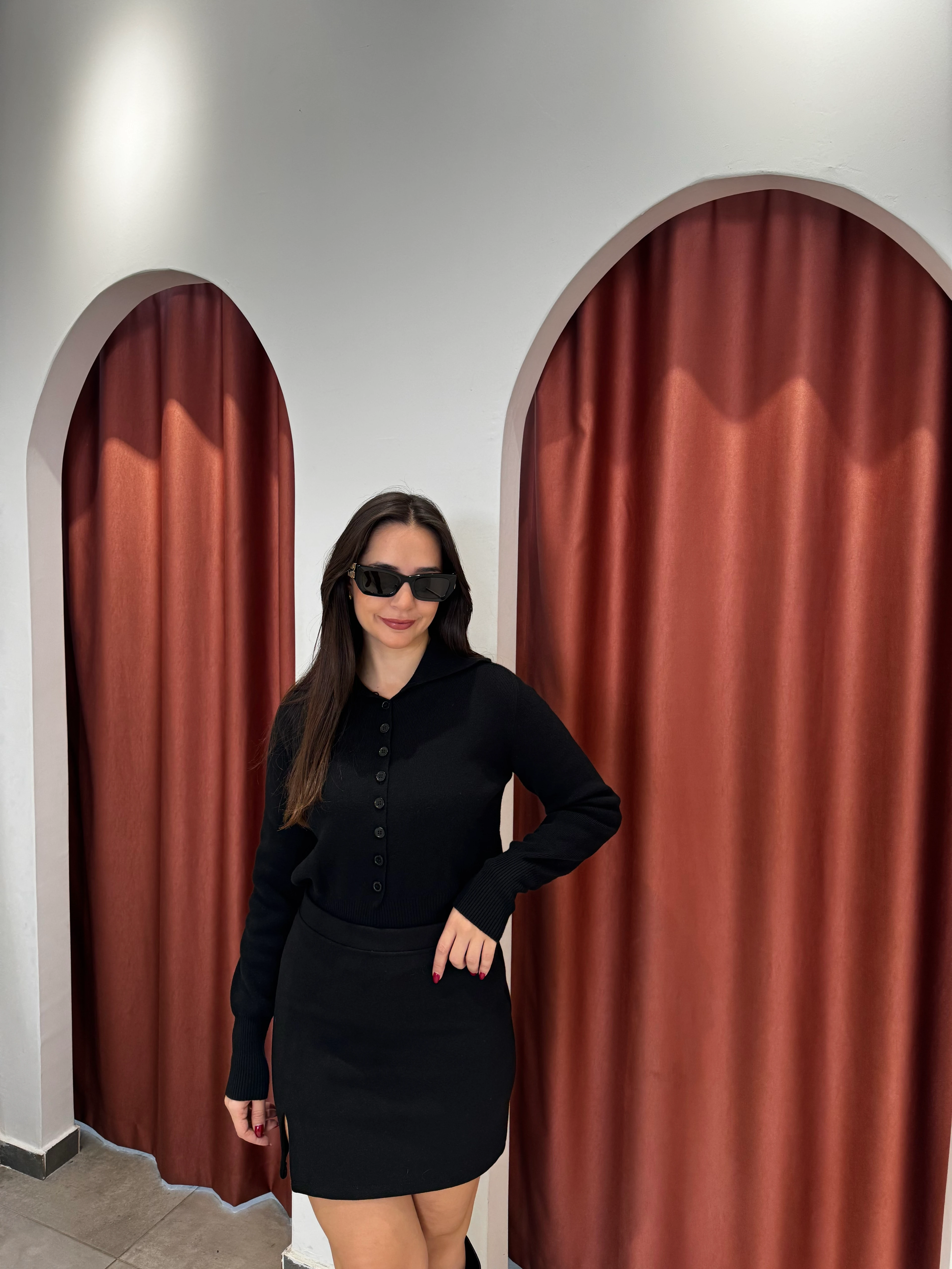 Polo Yaka Siyah Kazak 