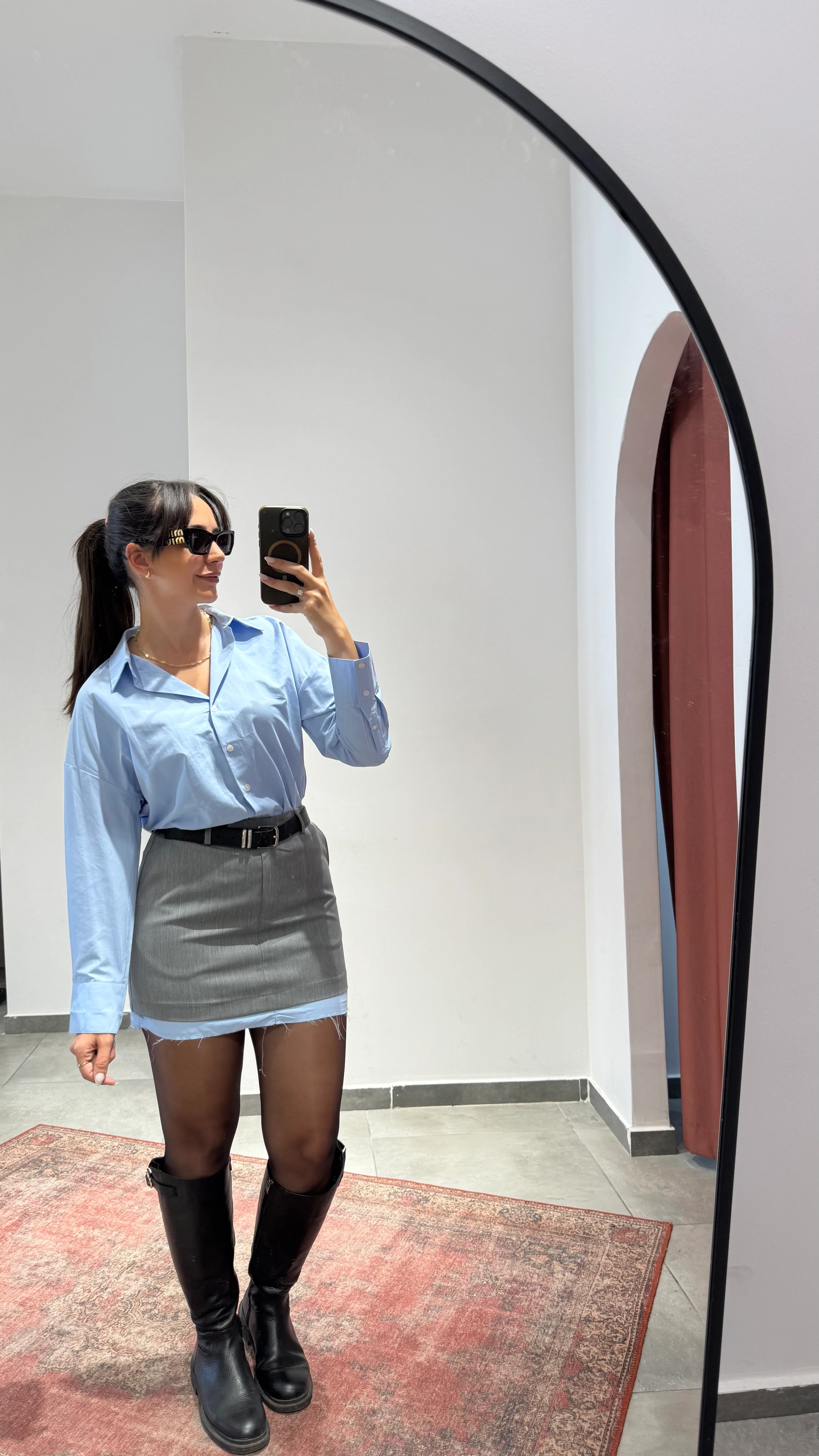 Gömlek Detaylı Etek