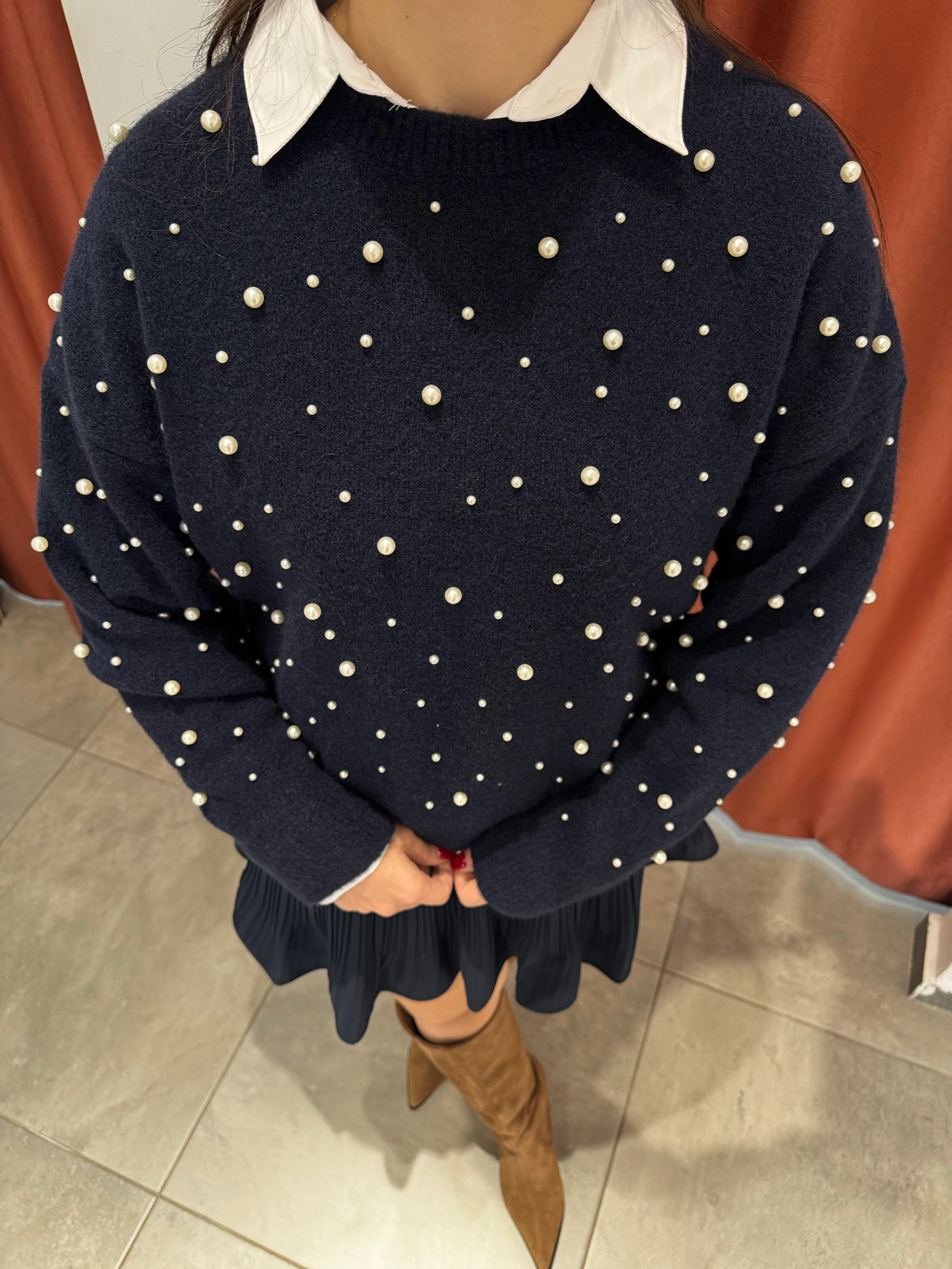 İncili Lacivert Kazak