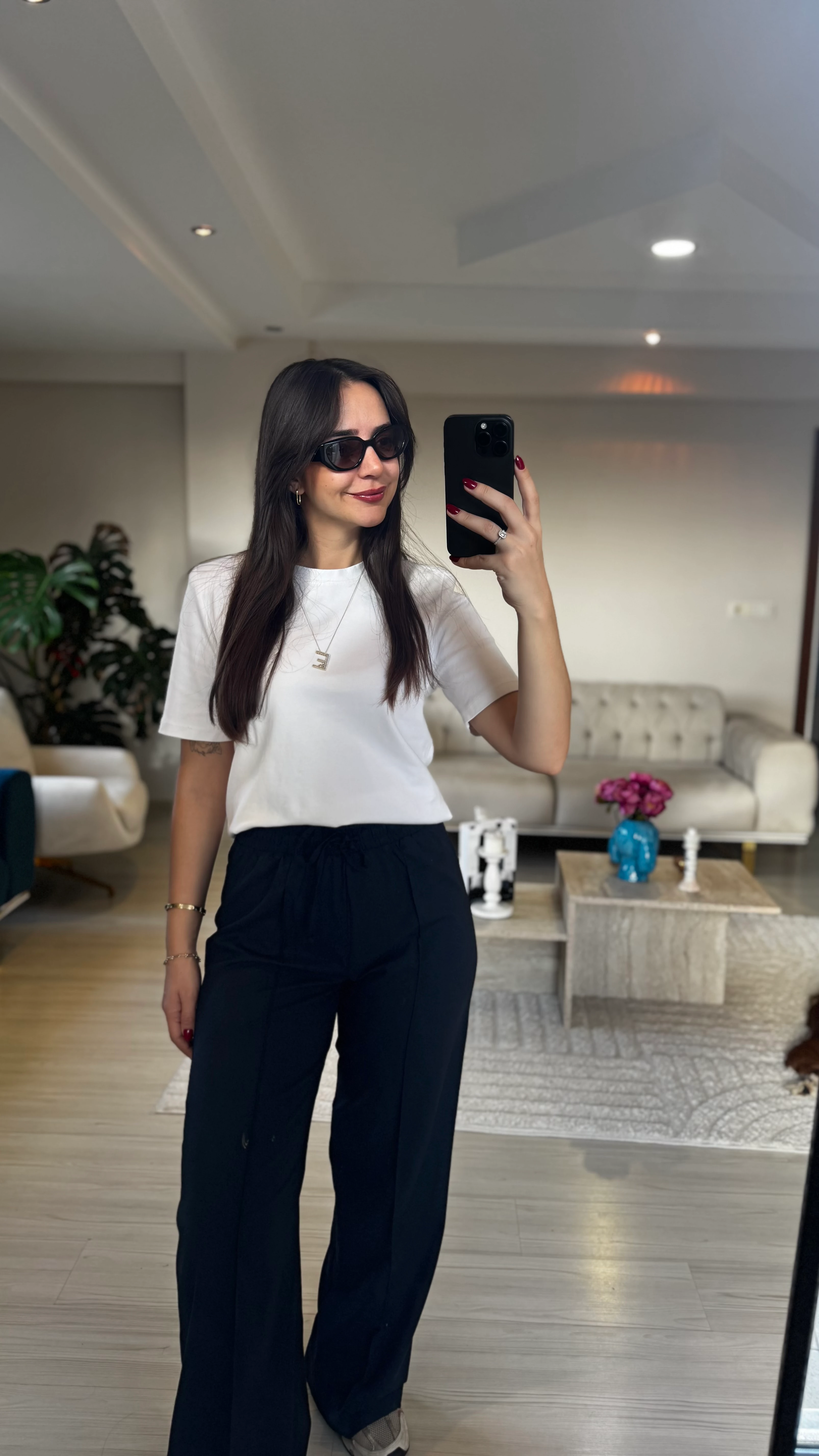 Lacivert Beli Lastikli Pantolon