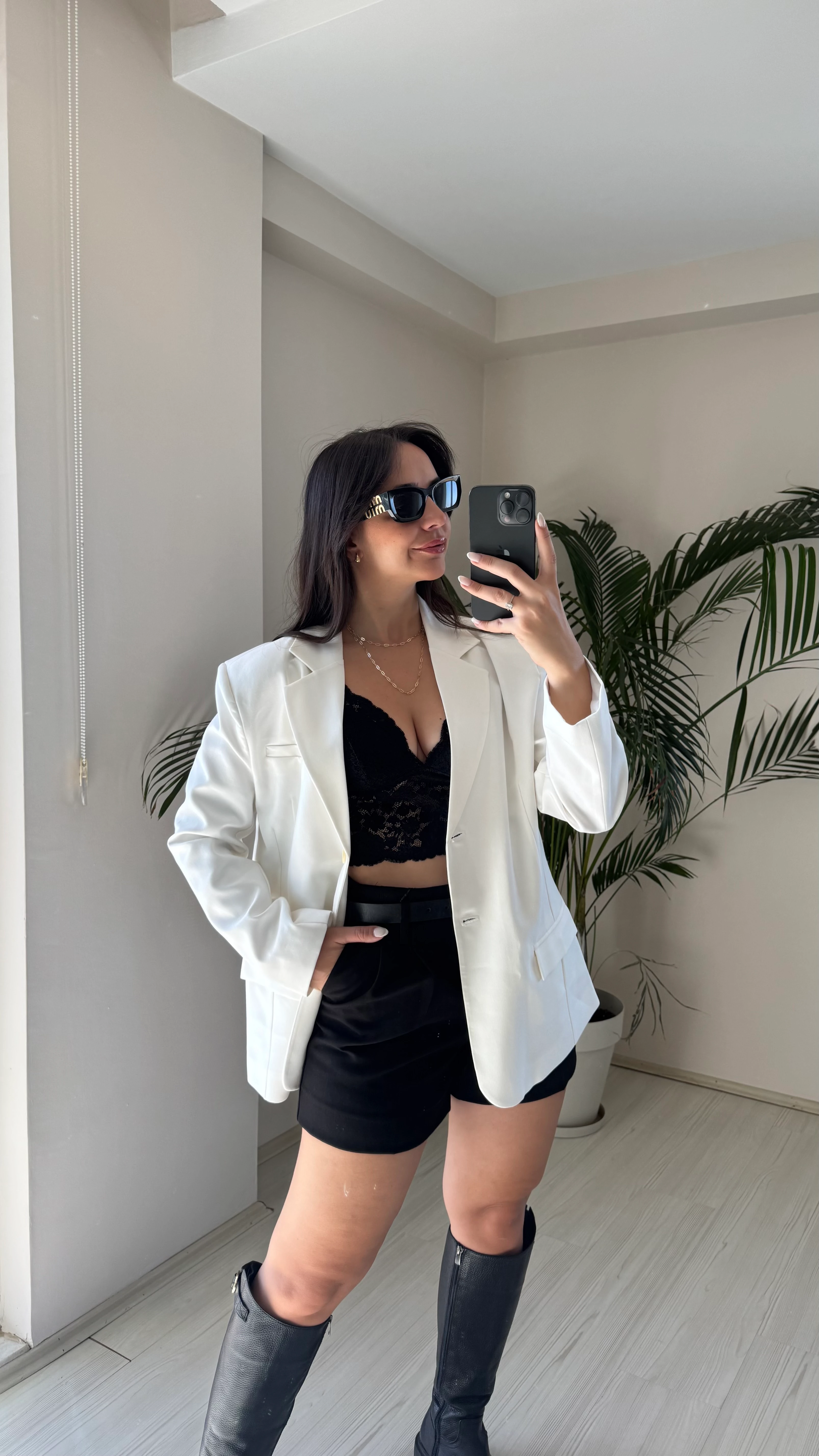 Poliviskon Ceket Beyaz