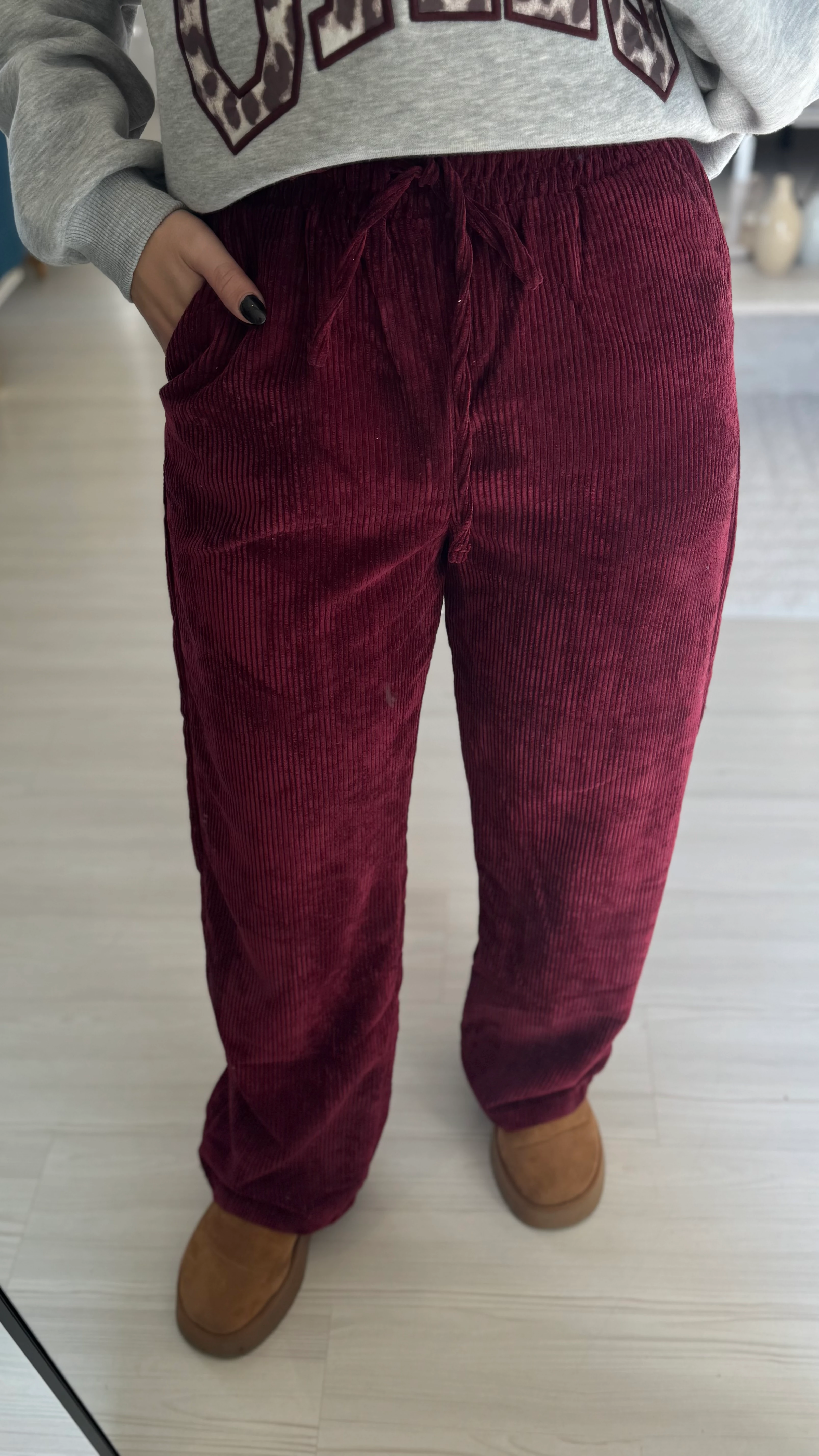 Mürdüm Kadife Pantolon