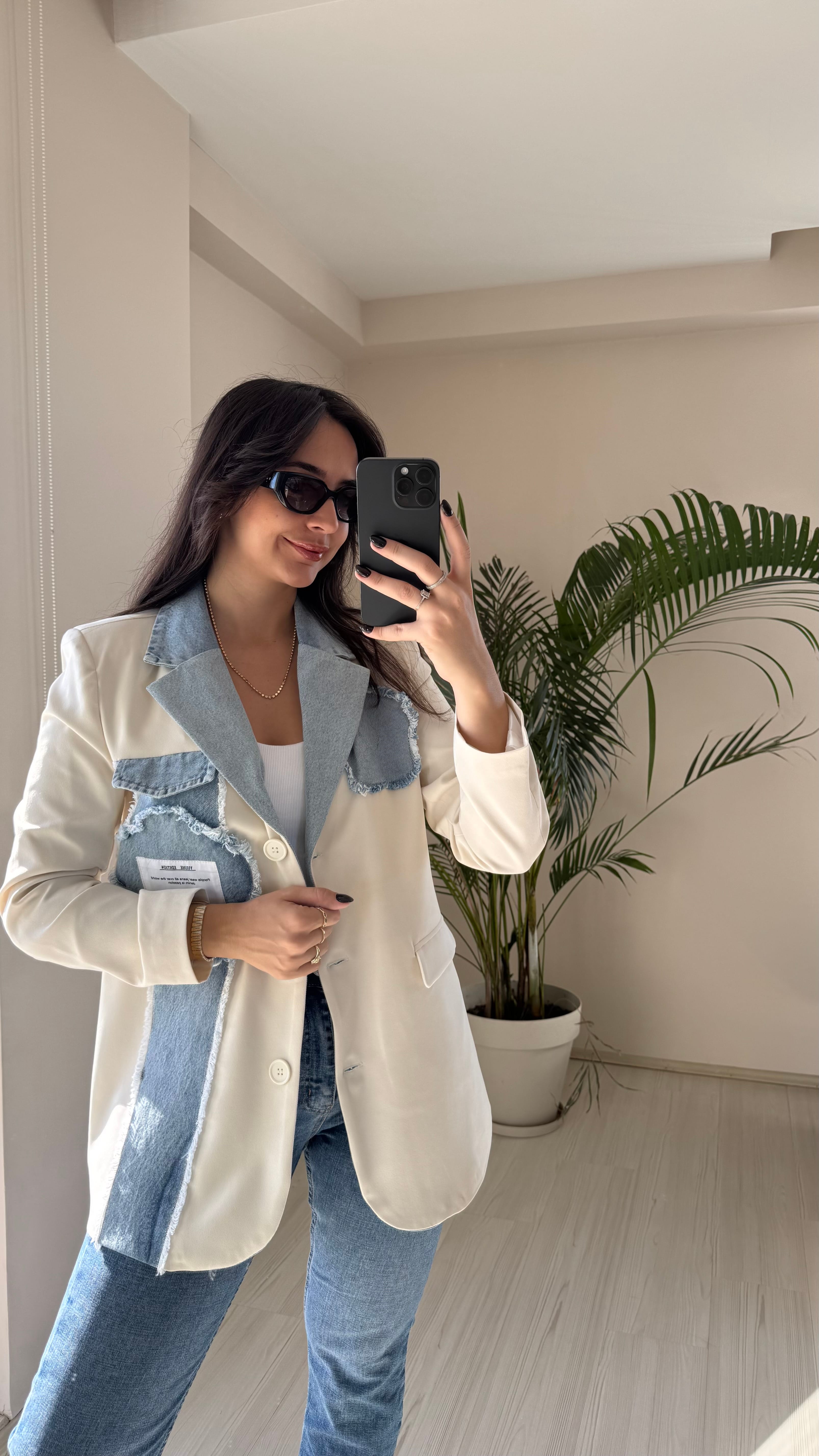 Jean Detaylı Tasarım Blazer image