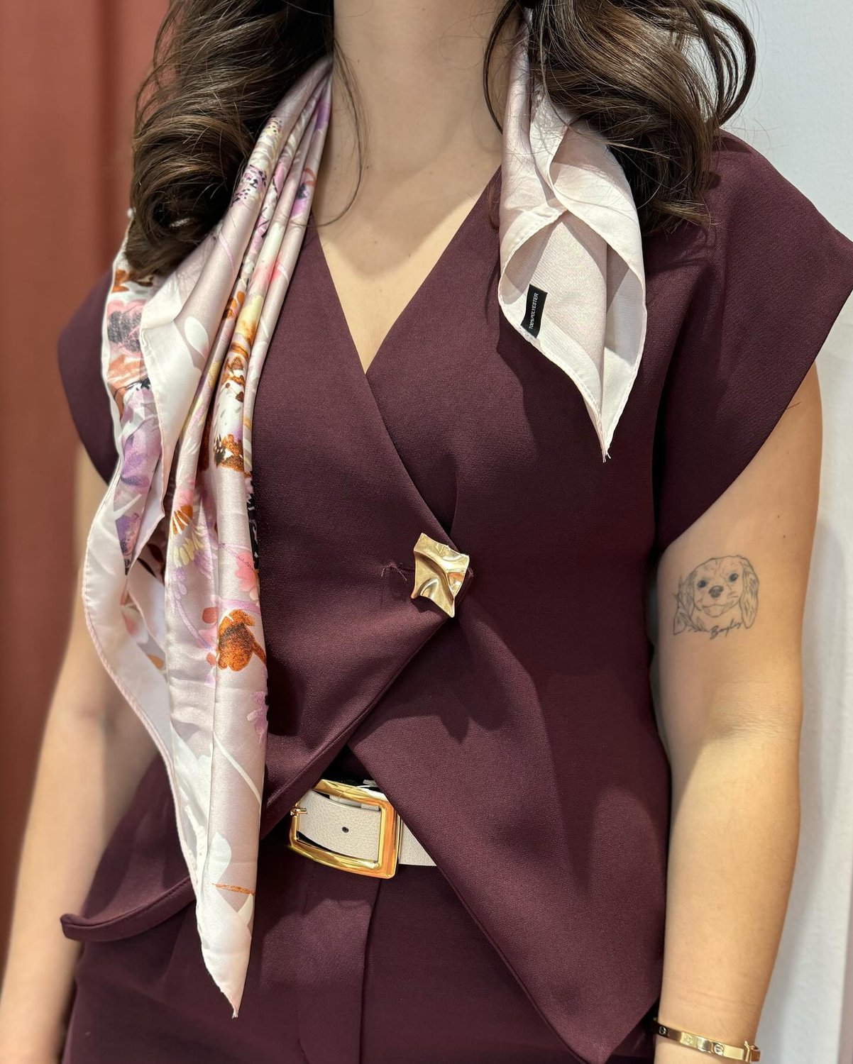 Takım Bordo Gold Düğmeli