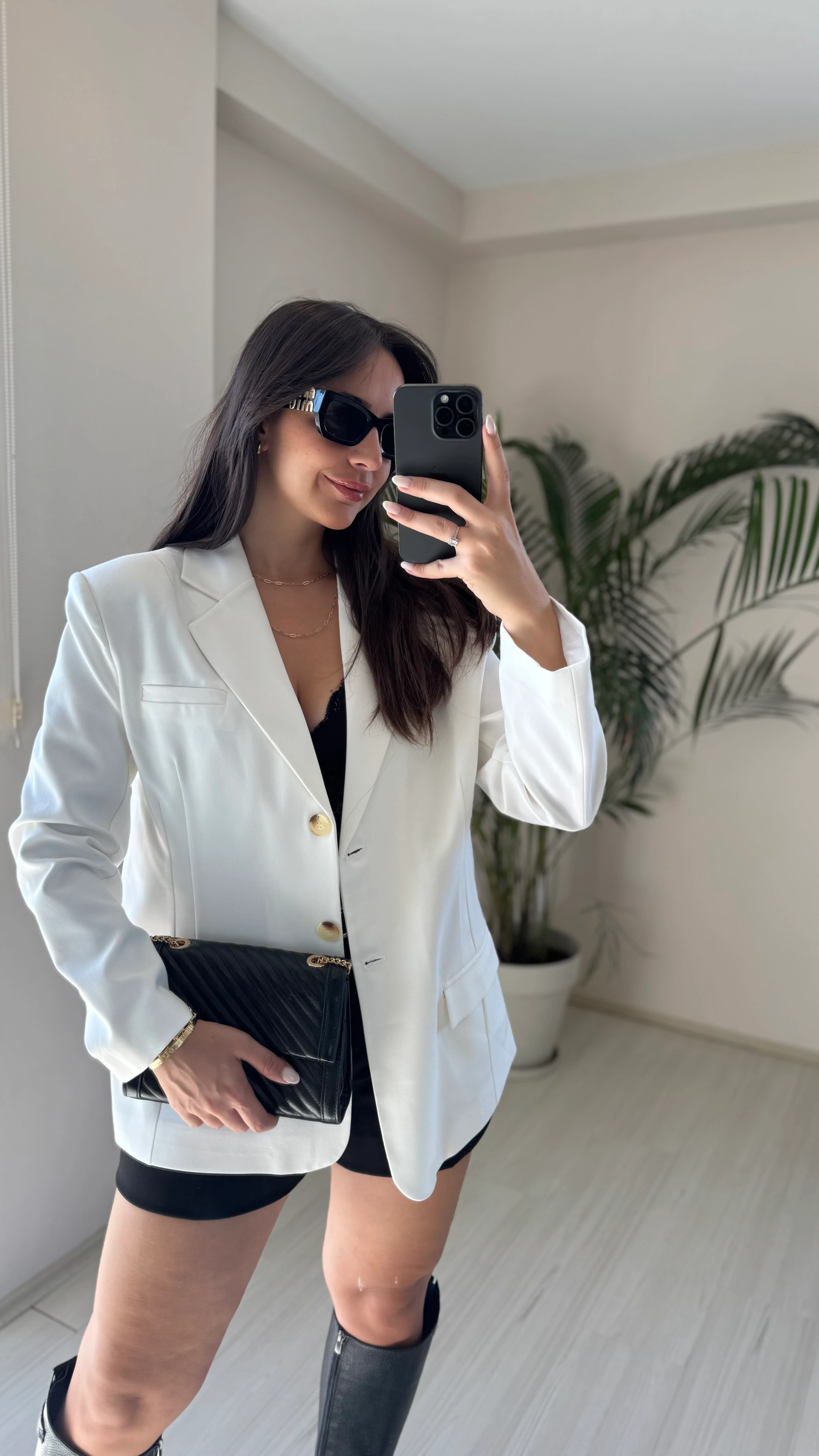 Poliviskon Ceket Beyaz