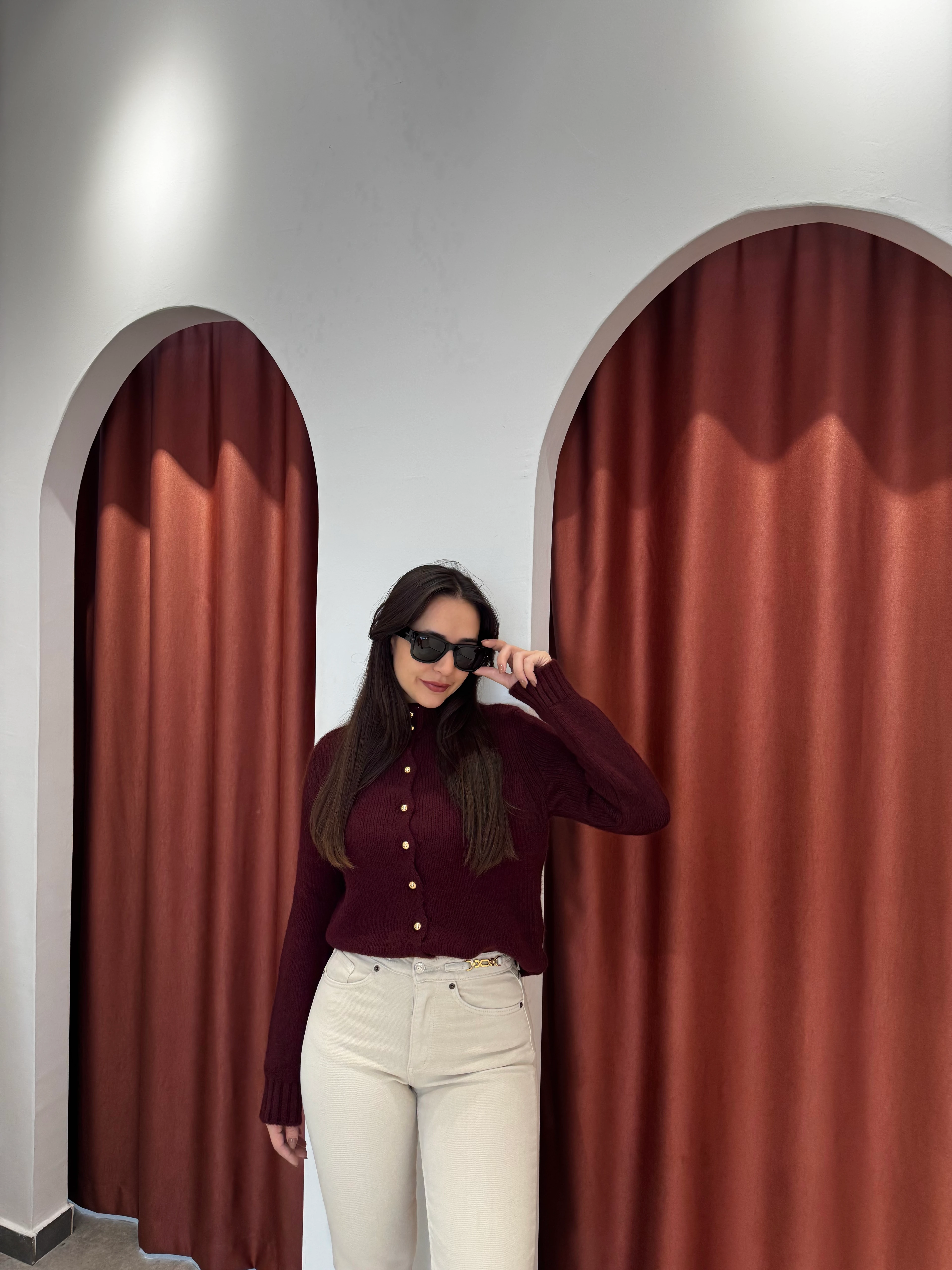 Gold Düğmeli Hırka