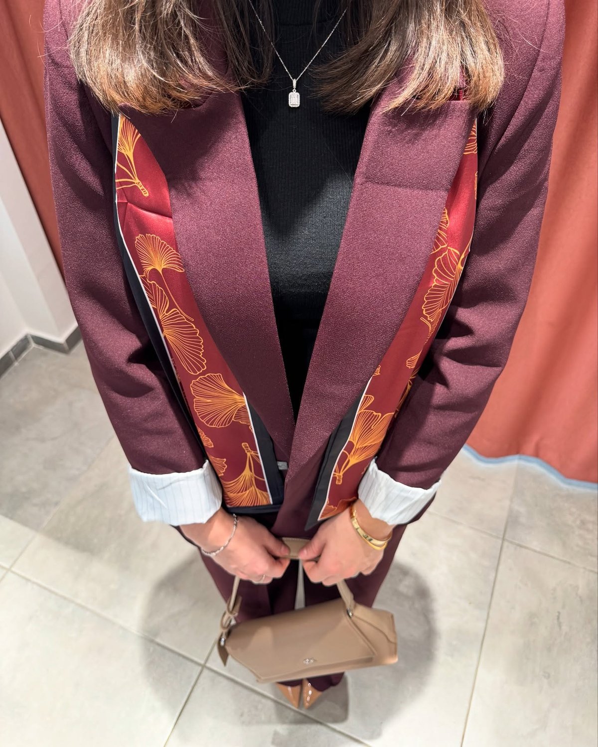 Ceket Bordo Vatkalı Blazer