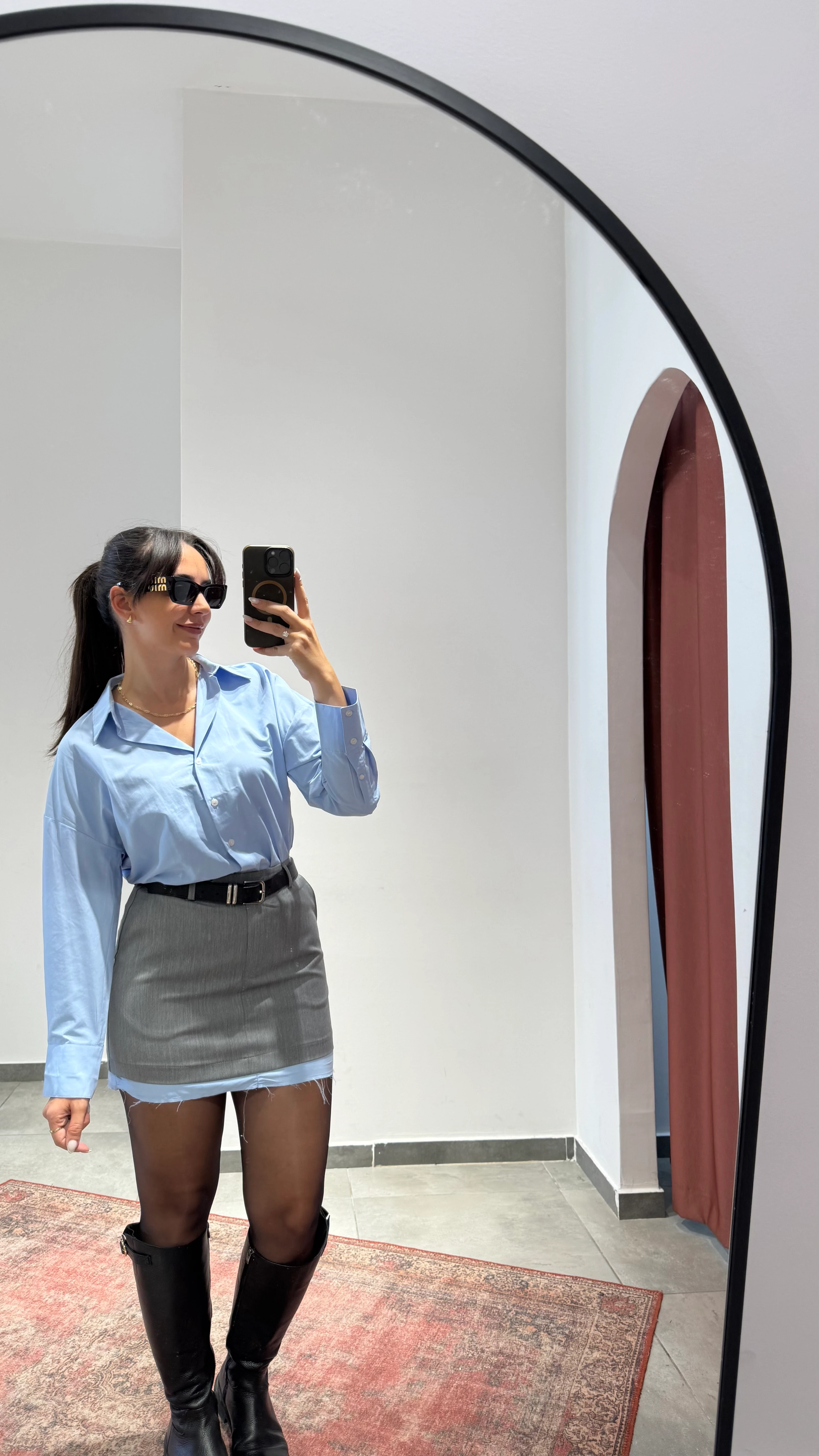 Gömlek Detaylı Etek