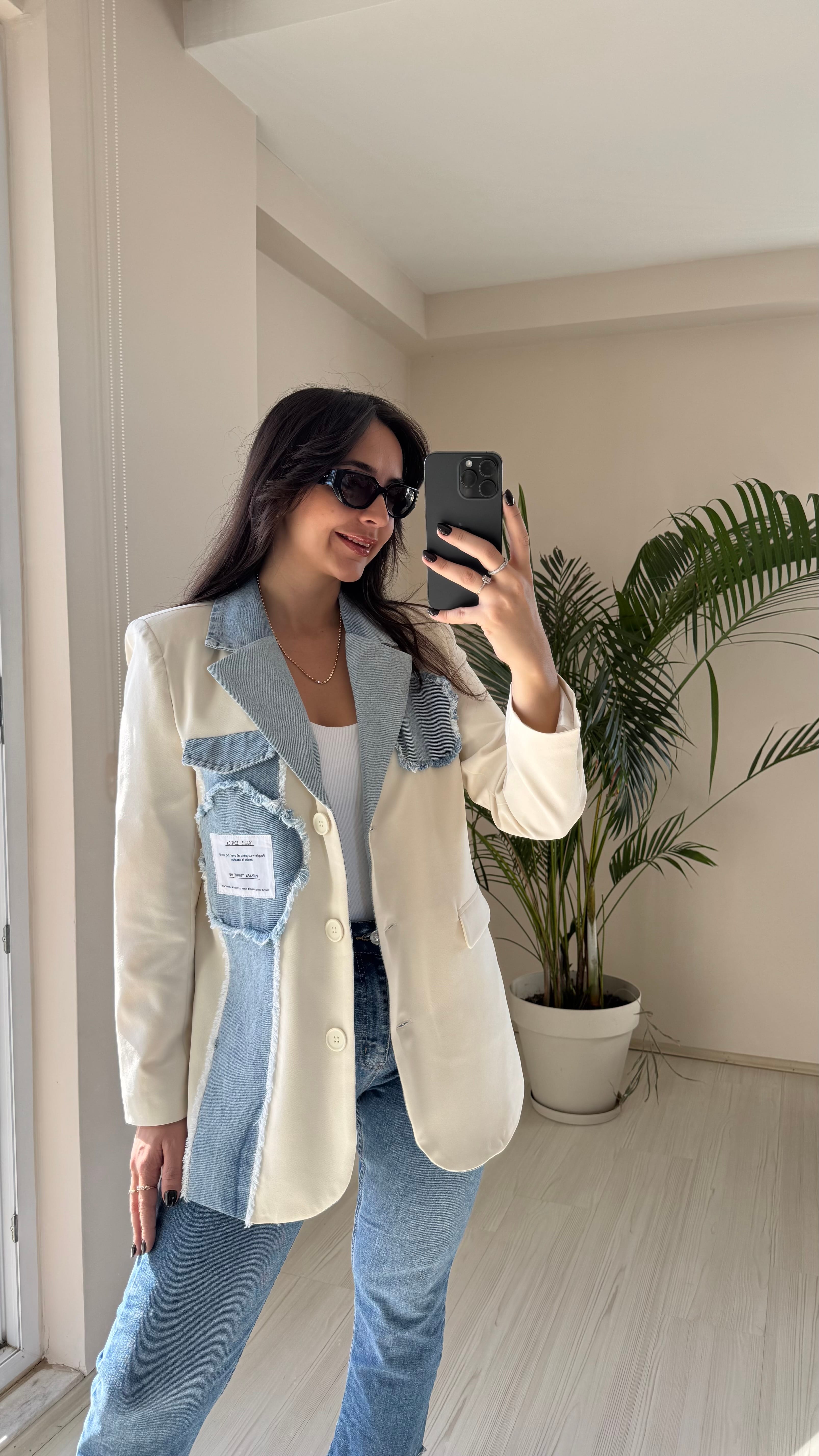 Jean Detaylı Tasarım Blazer