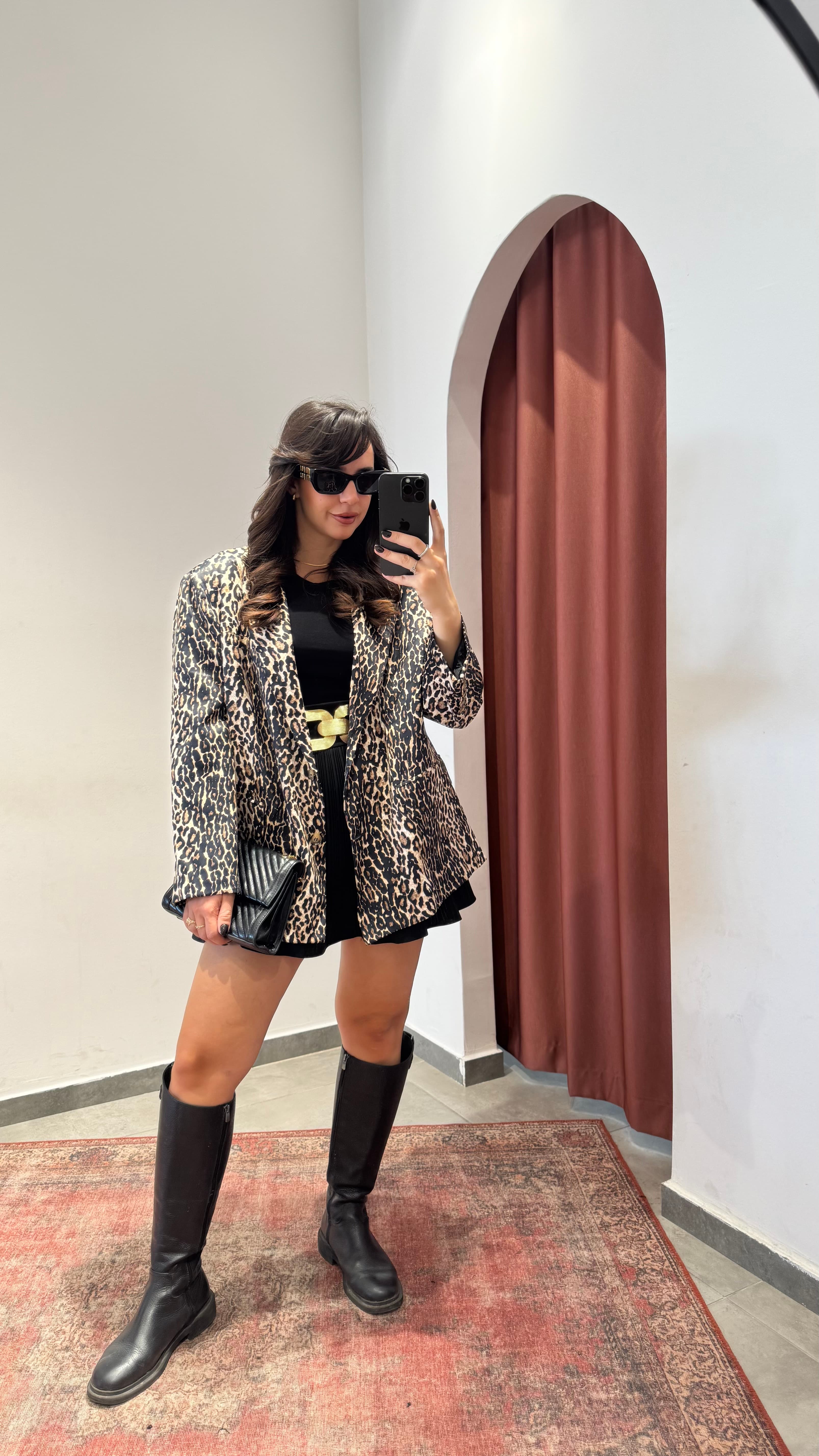 Saten Leopar Ceket
